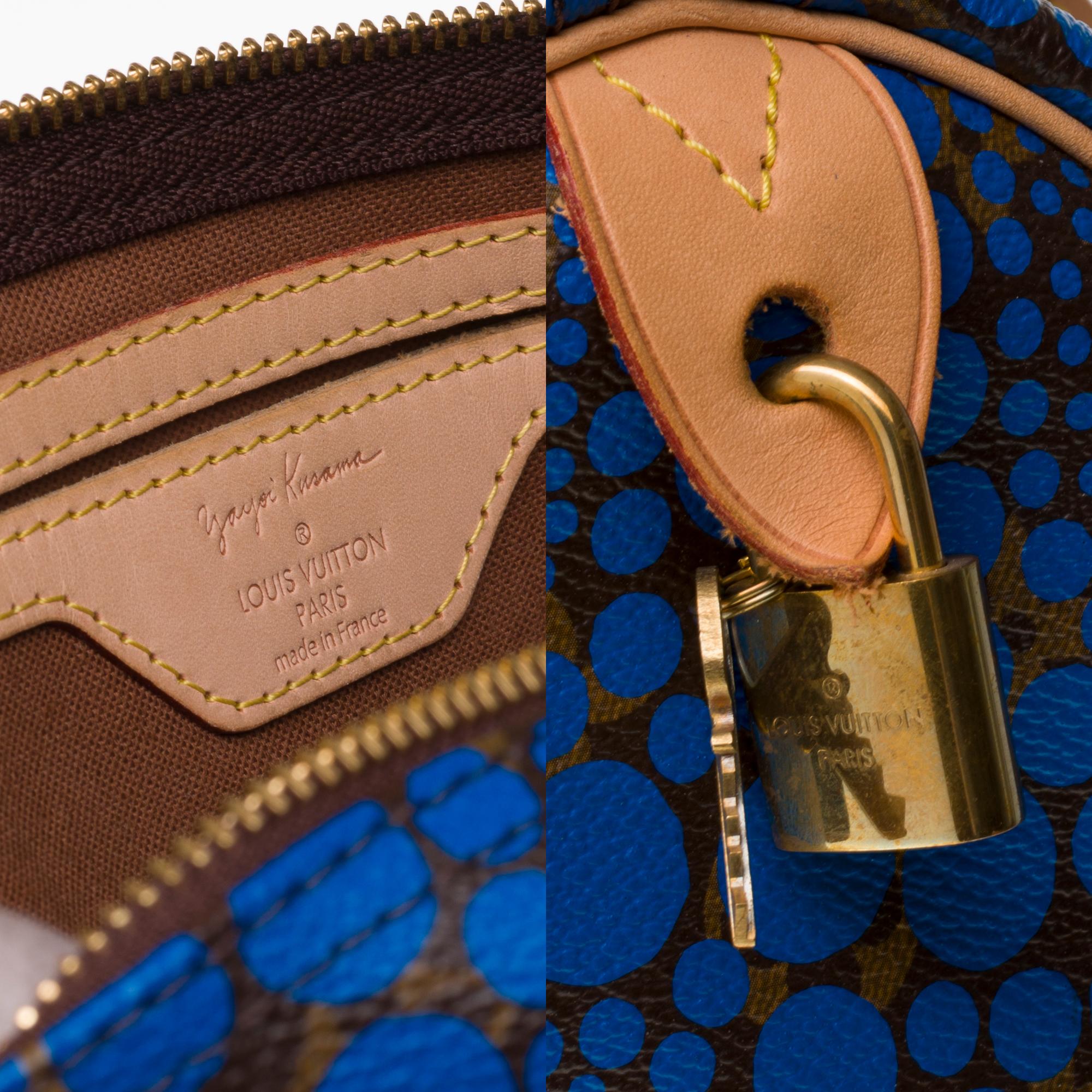 Neu/Limitierte Auflage Yayoi Kusama /Louis Vuitton Speedy 30 Handtasche in blauem Canvas für Damen oder Herren