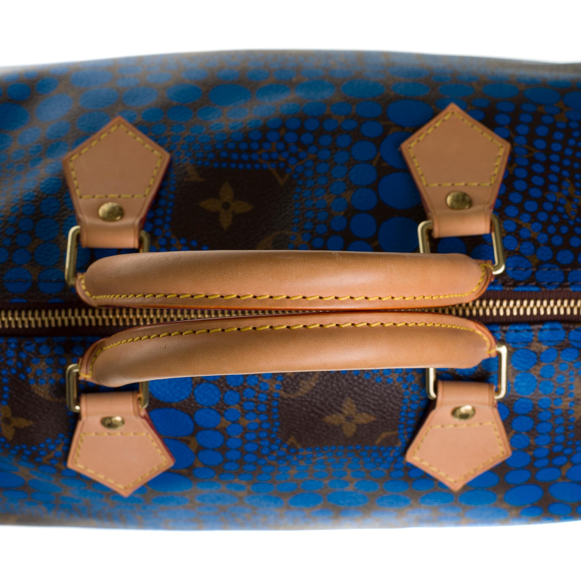 Neu/Limitierte Auflage Yayoi Kusama /Louis Vuitton Speedy 30 Handtasche in blauem Canvas 3