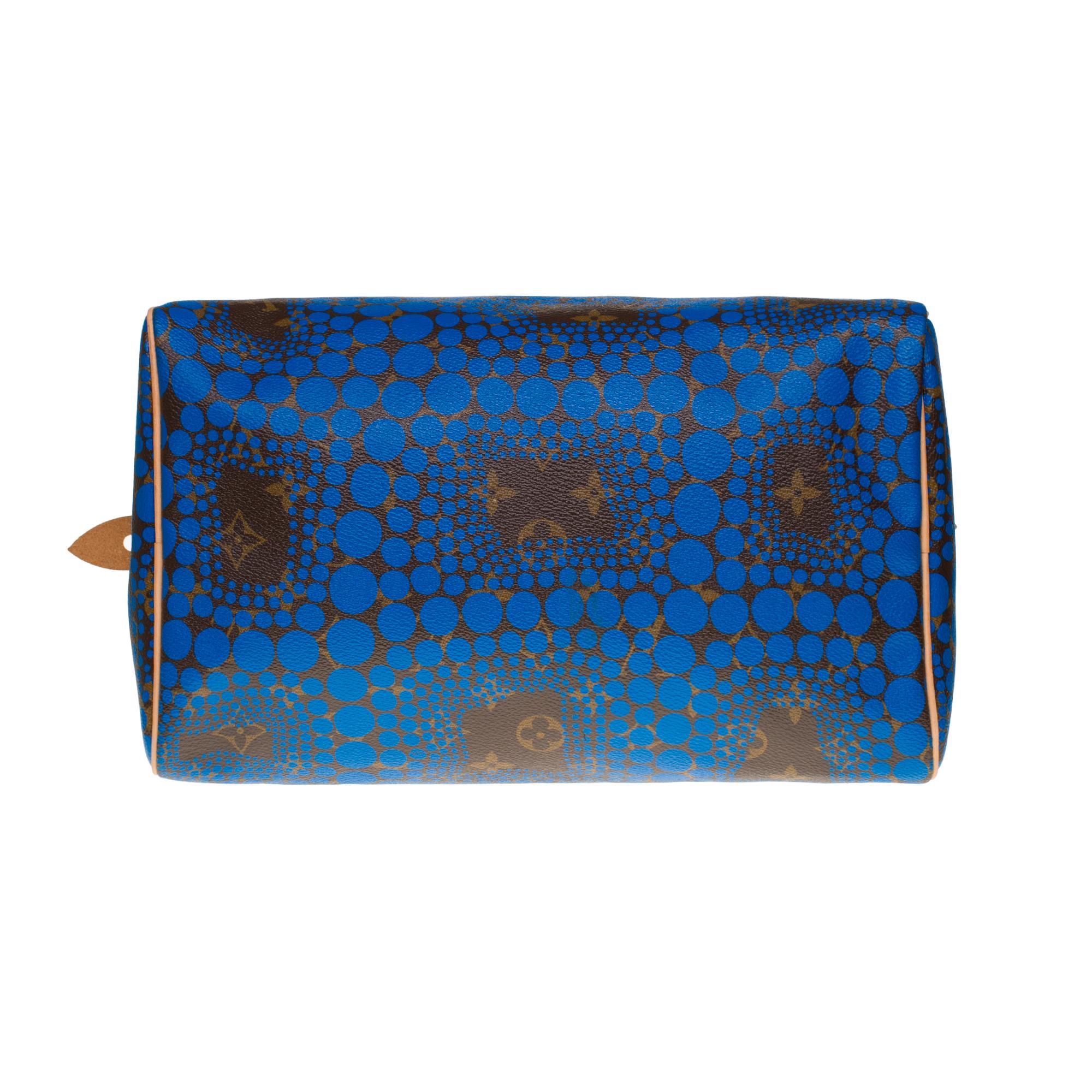 Neu/Limitierte Auflage Yayoi Kusama /Louis Vuitton Speedy 30 Handtasche in blauem Canvas 4
