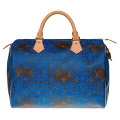 New/Limited Edition Yayoi Kusama /Louis Vuitton Speedy 30 handbag in blue canvas