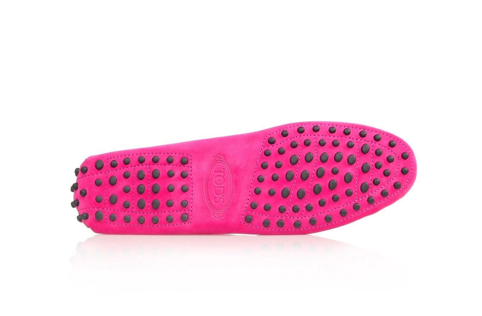 NEW Limited Tod's Hot Pink „Barbie“ Gommino Driving Moccasins Loafers 39 For Sale 2