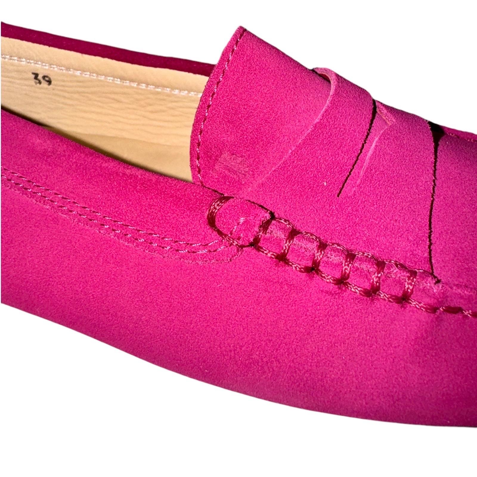 NEW Limited Tod's Hot Pink „Barbie“ Gommino Driving Moccasins Loafers 39 For Sale 3