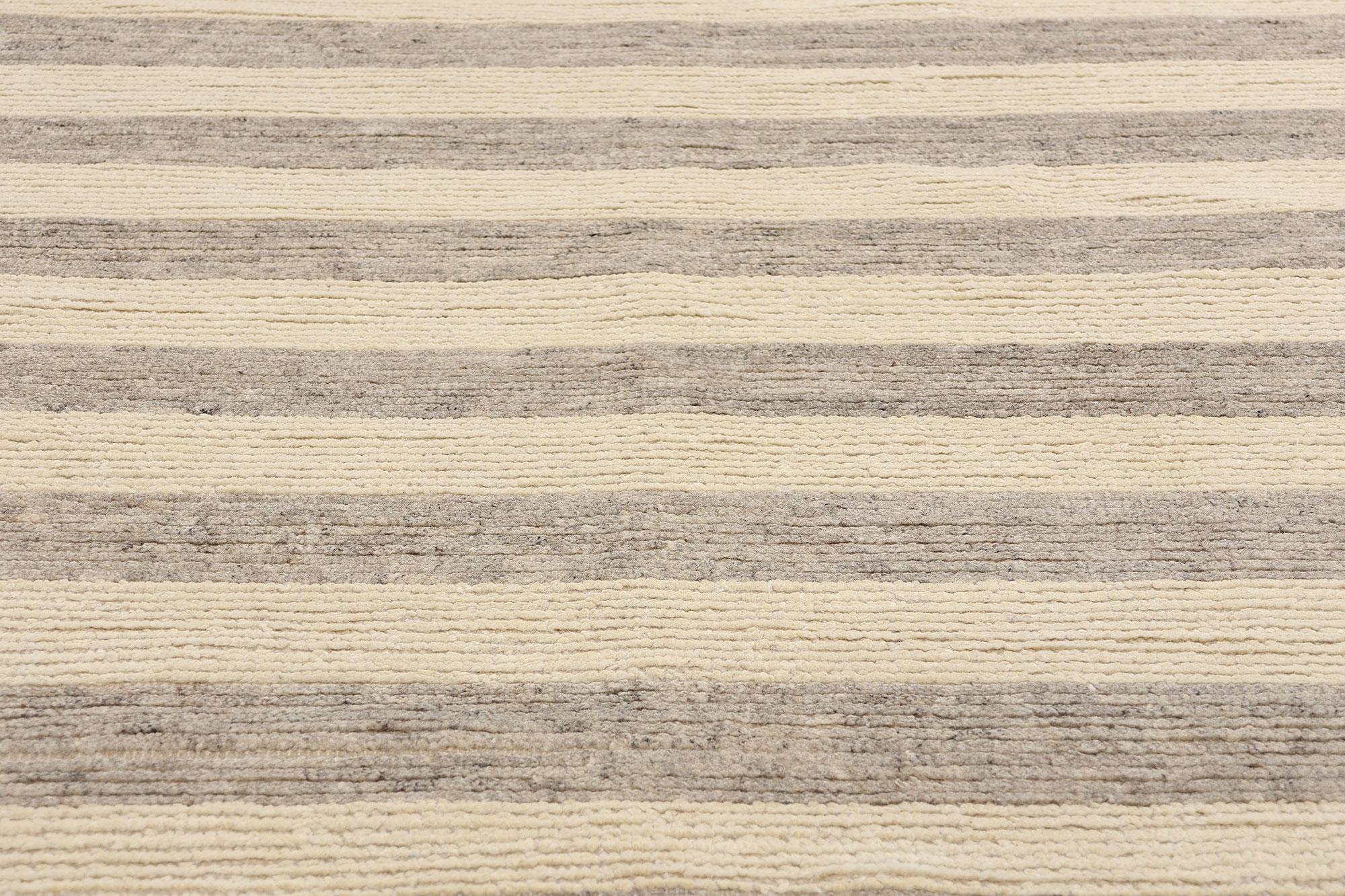Annodato a mano Tappeto marocchino moderno organico New Linear Drift, 08'00 x 09'11 in vendita