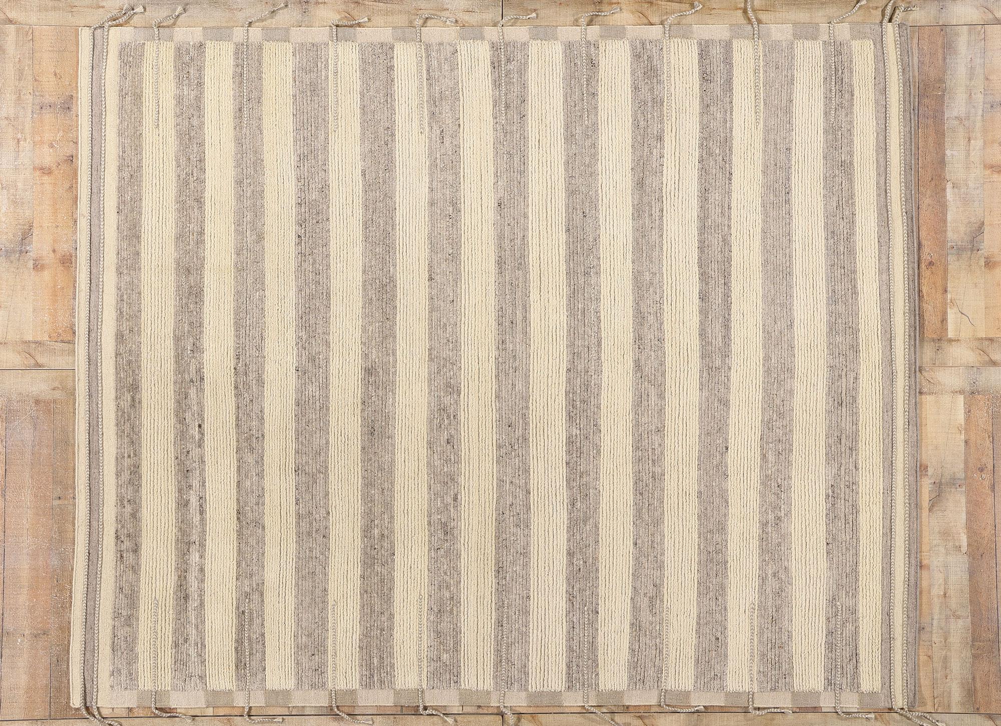 Tappeto marocchino moderno organico New Linear Drift, 08'00 x 09'11 in vendita 1