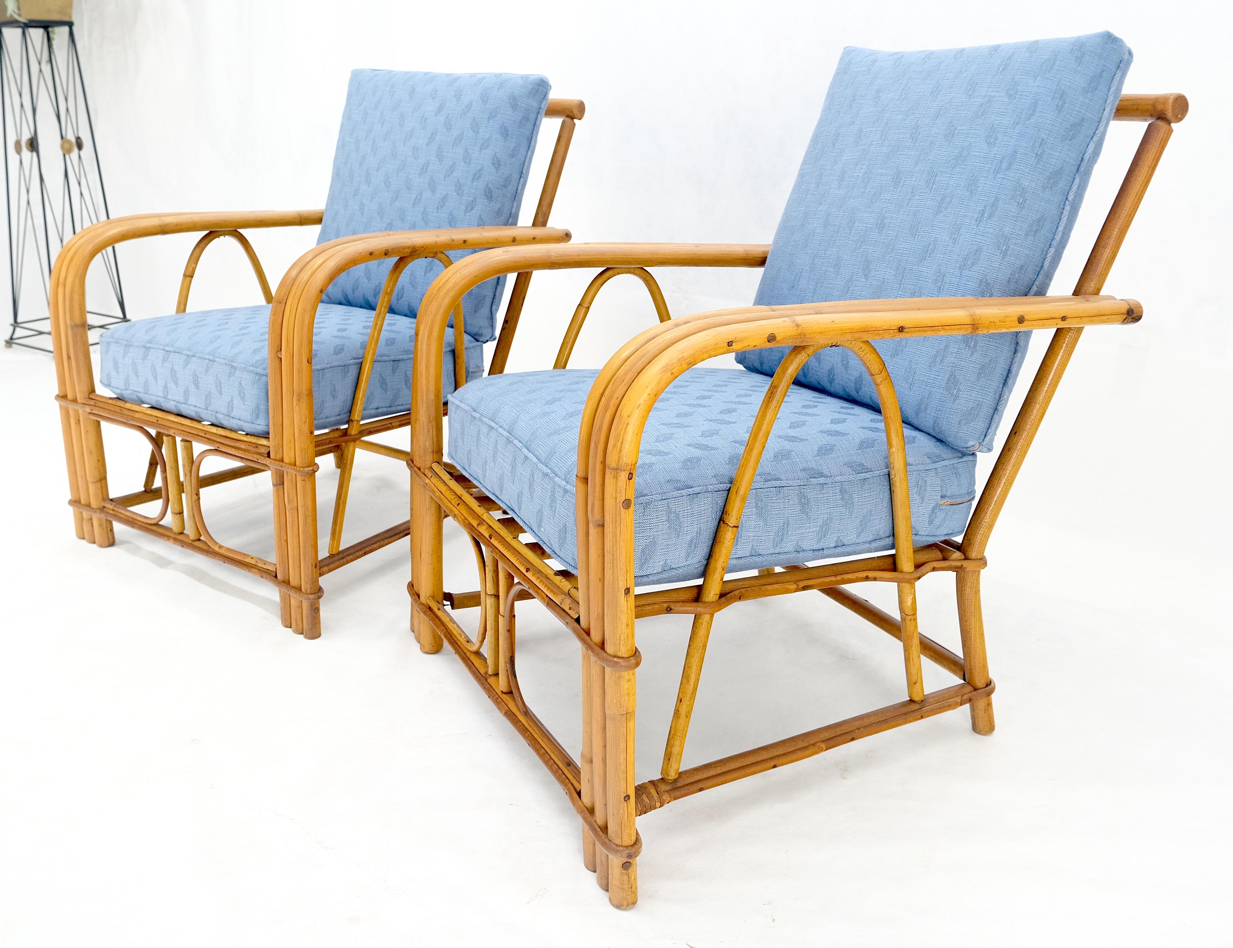 ¡Nuevo Sofá de tres plazas tapizado en lino Sofá de bambú y par de sillones MINT! en venta 9