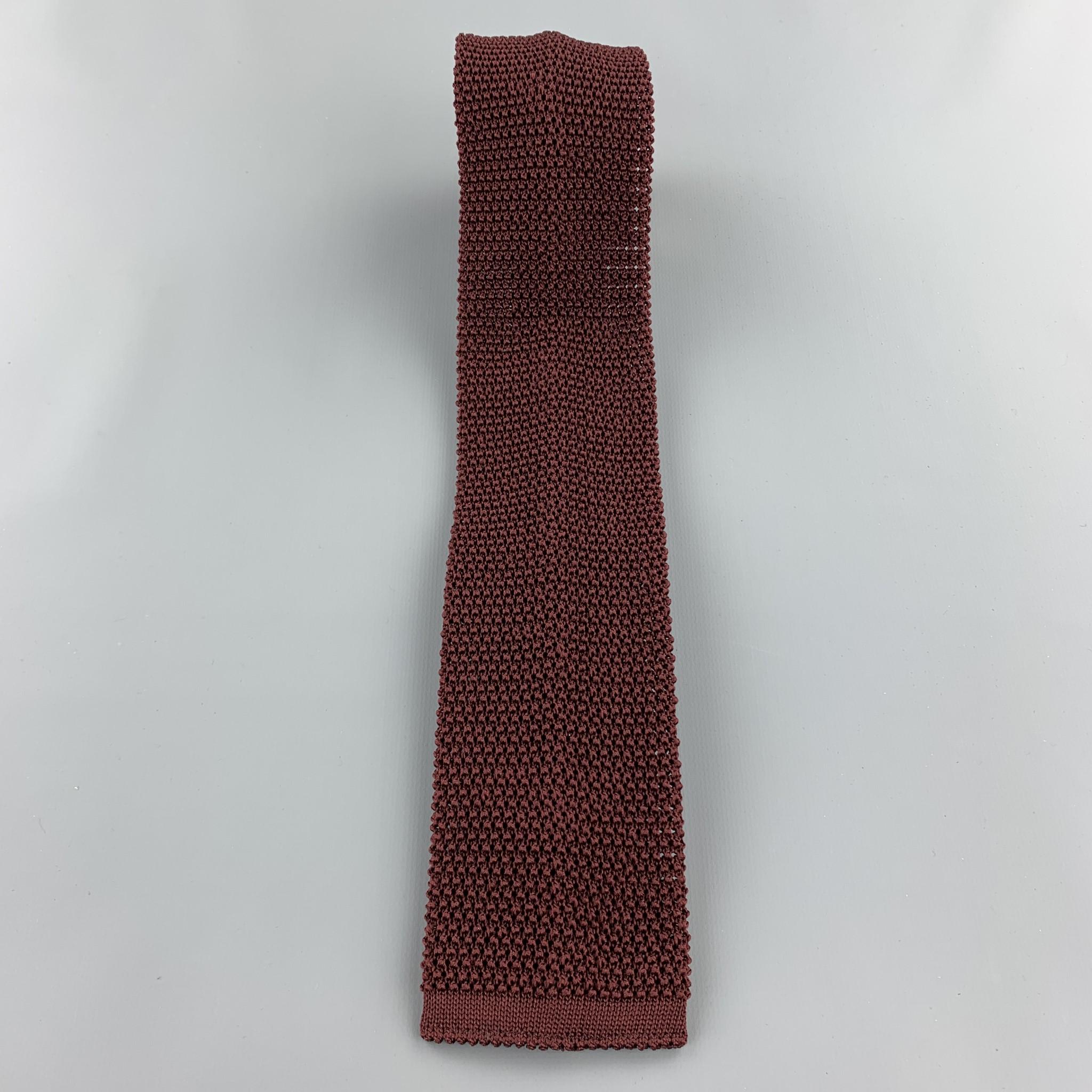 burgundy knit tie