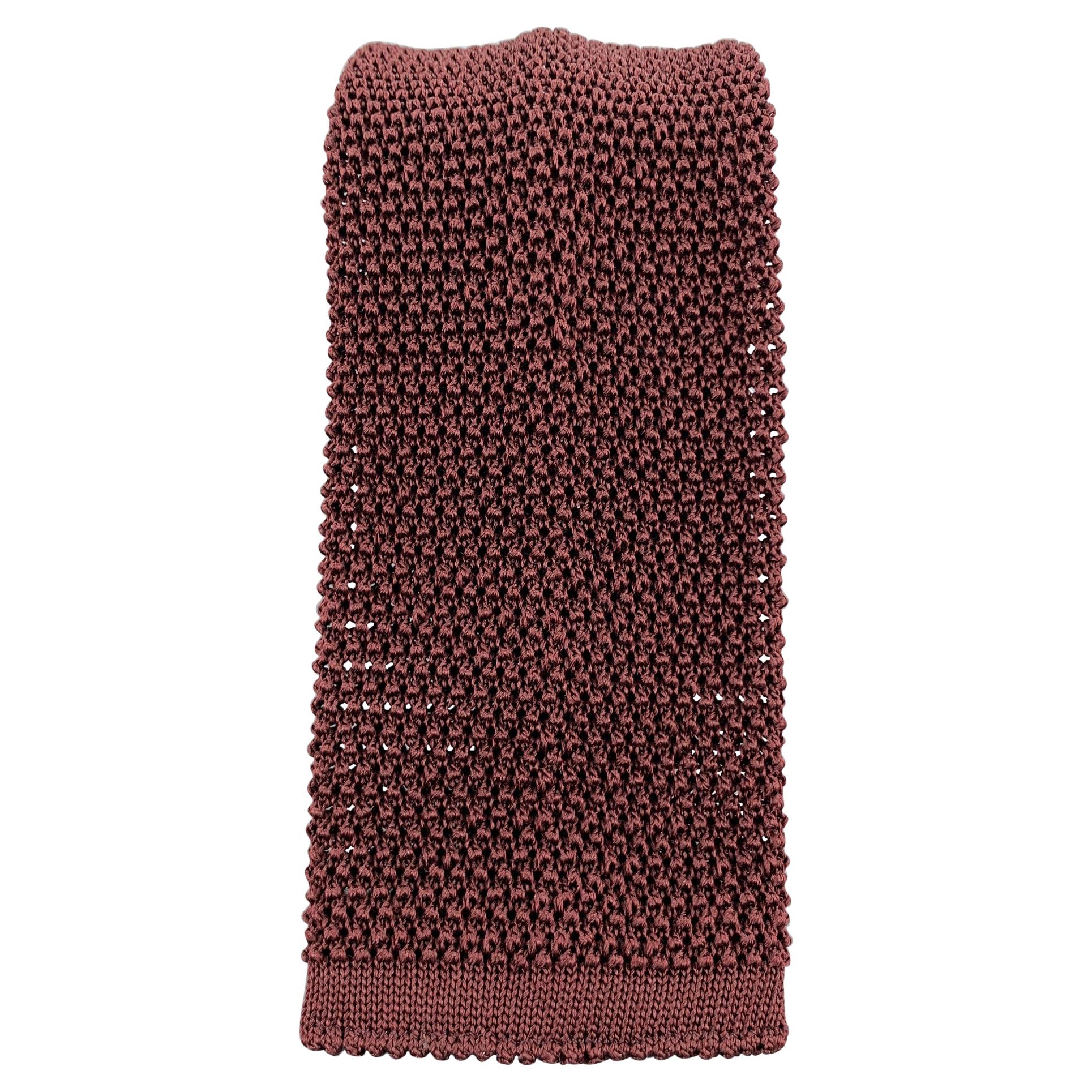 NEW & LINGWOOD Burgundy Silk Textured Knit Tie