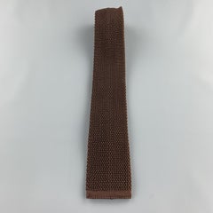 NEW & LINGWOOD Chocolate Brown Silk Textured Knit Tie