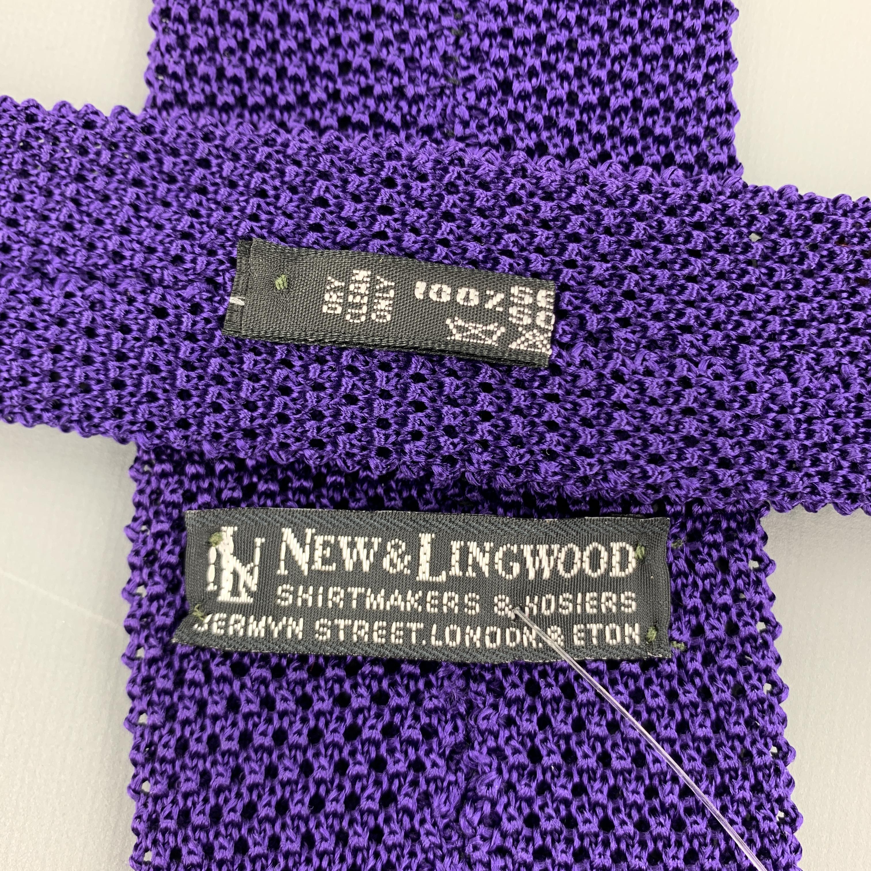 Men's NEW & LINGWOOD Purple Textured Silk Knit Tie