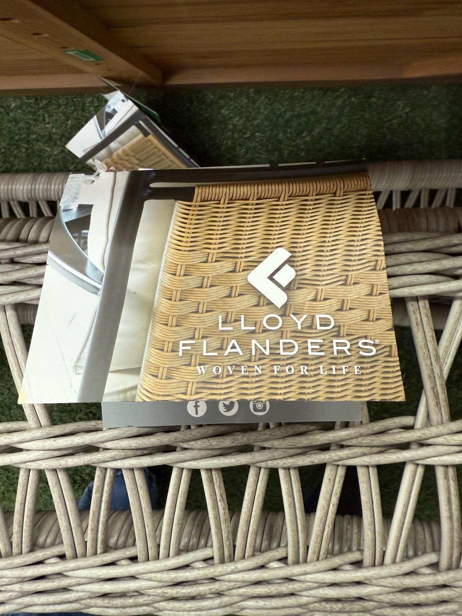 New Lloyd Flanders Mackinac Woven Vinyl Cocktail Table with Teak Top For Sale 4