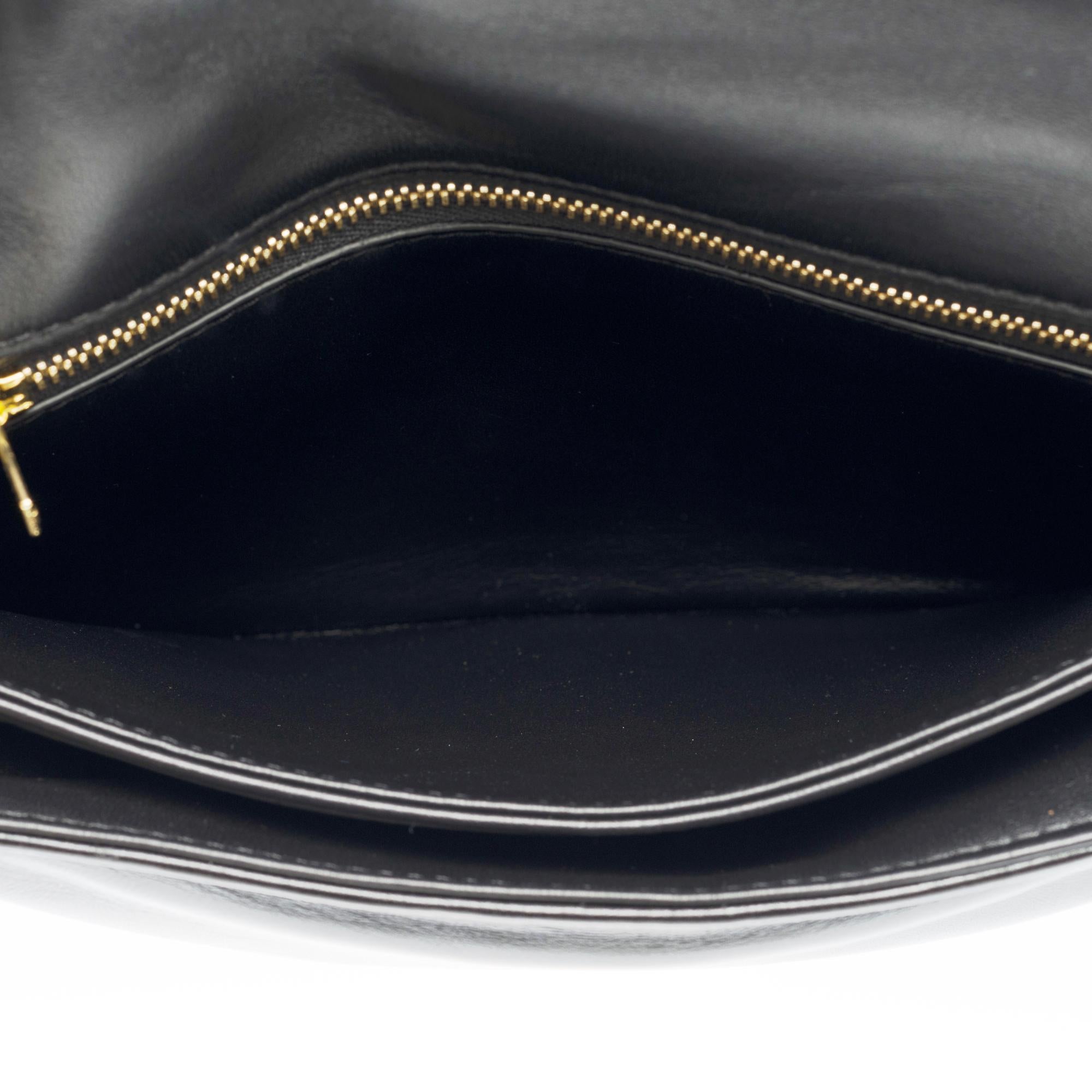 New Loewe Goya Puffer shoulder bag in black shiny lambskin leather, GHW 2