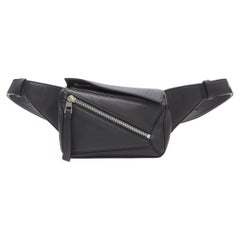 new LOEWE JW ANDERSON 2022 Puzzle black leather mini belt bag