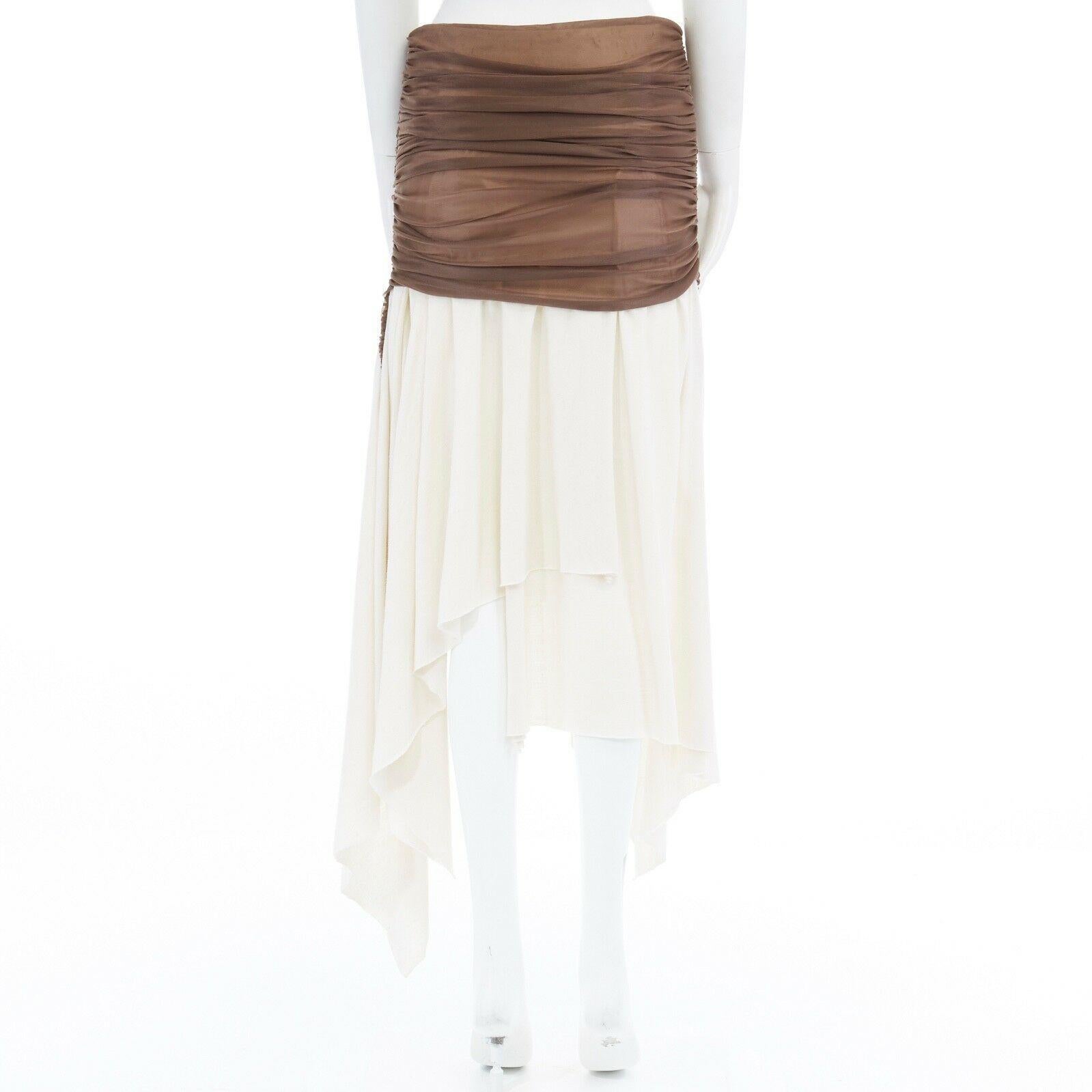 new LOEWE JW ANDERSON Runway AW16 ruched silk washed cotton asymmetric skirt M 1