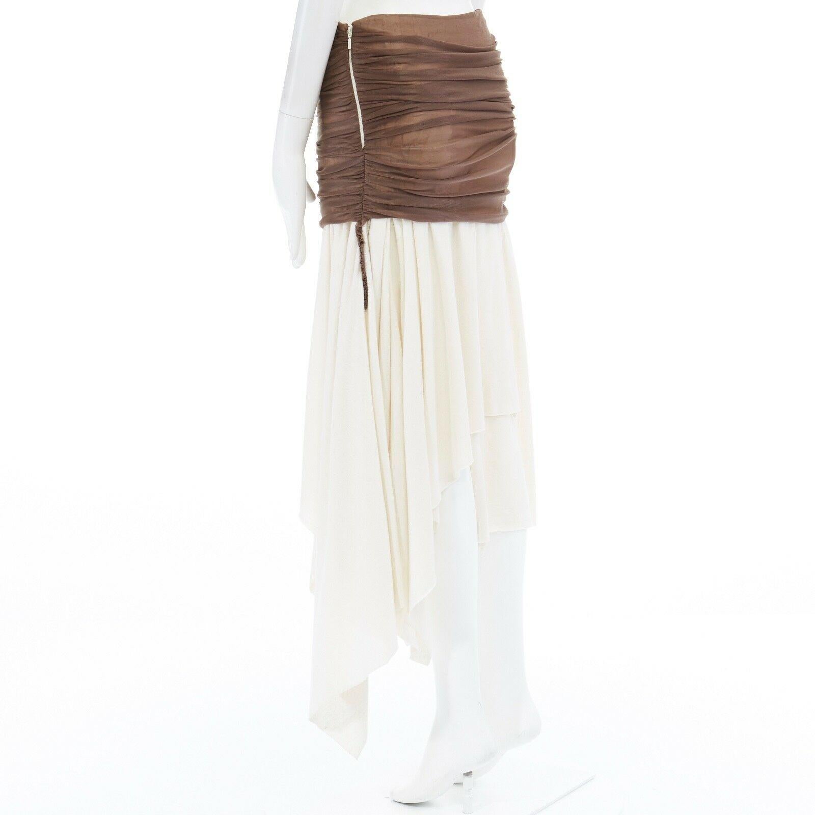 new LOEWE JW ANDERSON Runway AW16 ruched silk washed cotton asymmetric skirt M 2