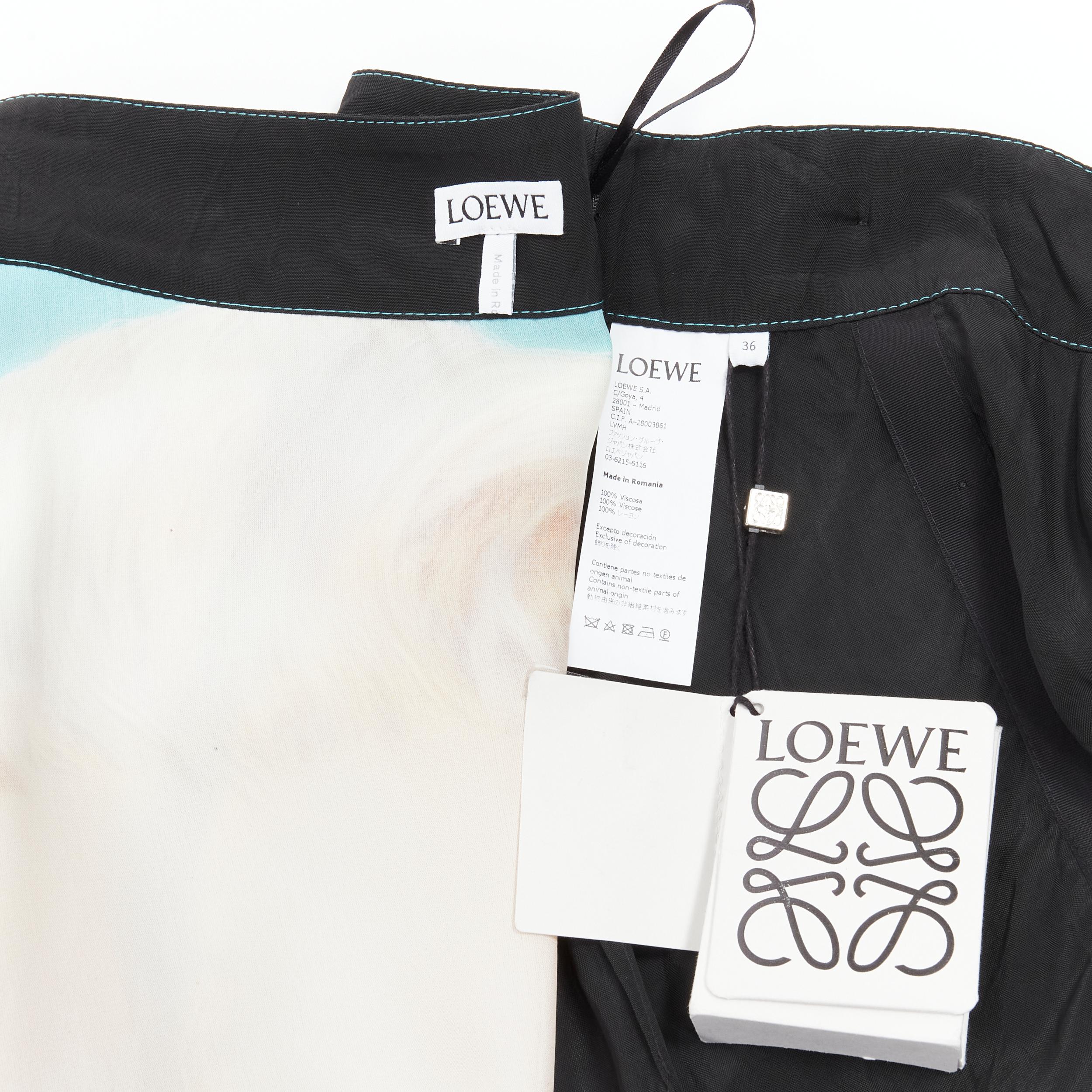 new LOEWE Marilyn Monroe photo print crystal earring wrap skirt FR36 XS 2