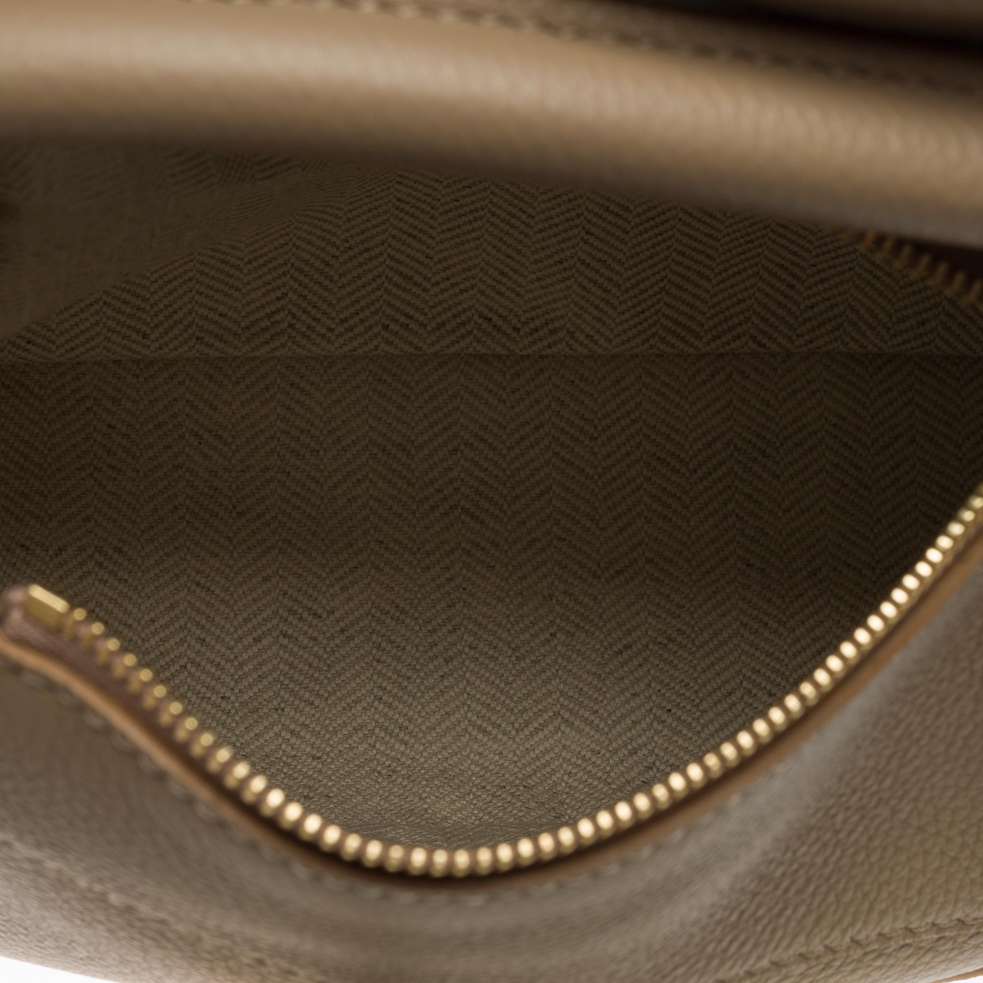 New Loewe Mini Puzzle handbag strap in grey calfskin, GHW For Sale 1