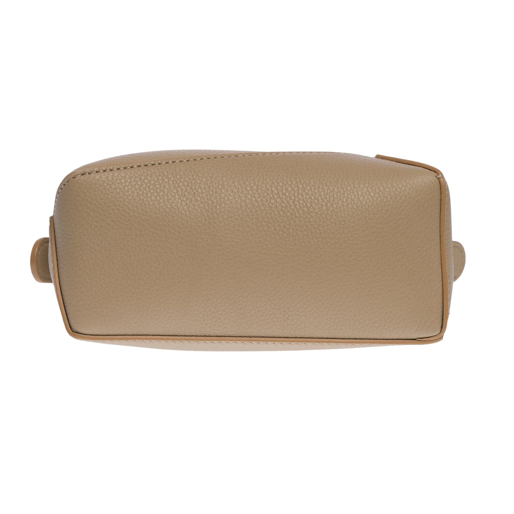 New Loewe Mini Puzzle handbag strap in grey calfskin, GHW For Sale 3