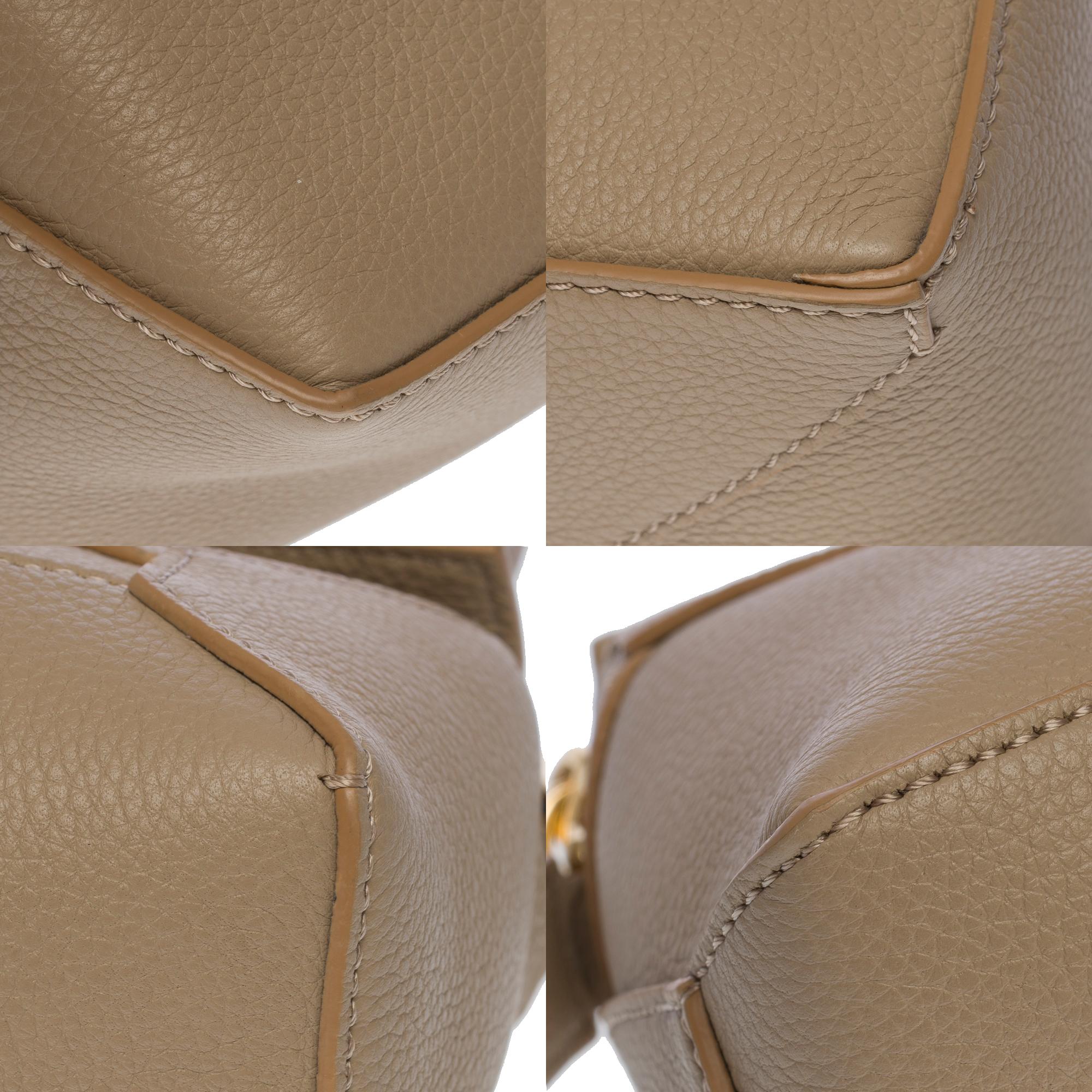 New Loewe Mini Puzzle handbag strap in grey calfskin, GHW For Sale 4