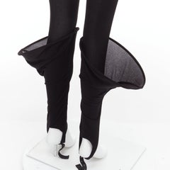 new LOEWE Runway Hoop black 3D cuff semi sheer stirred up legging pants FR36 S