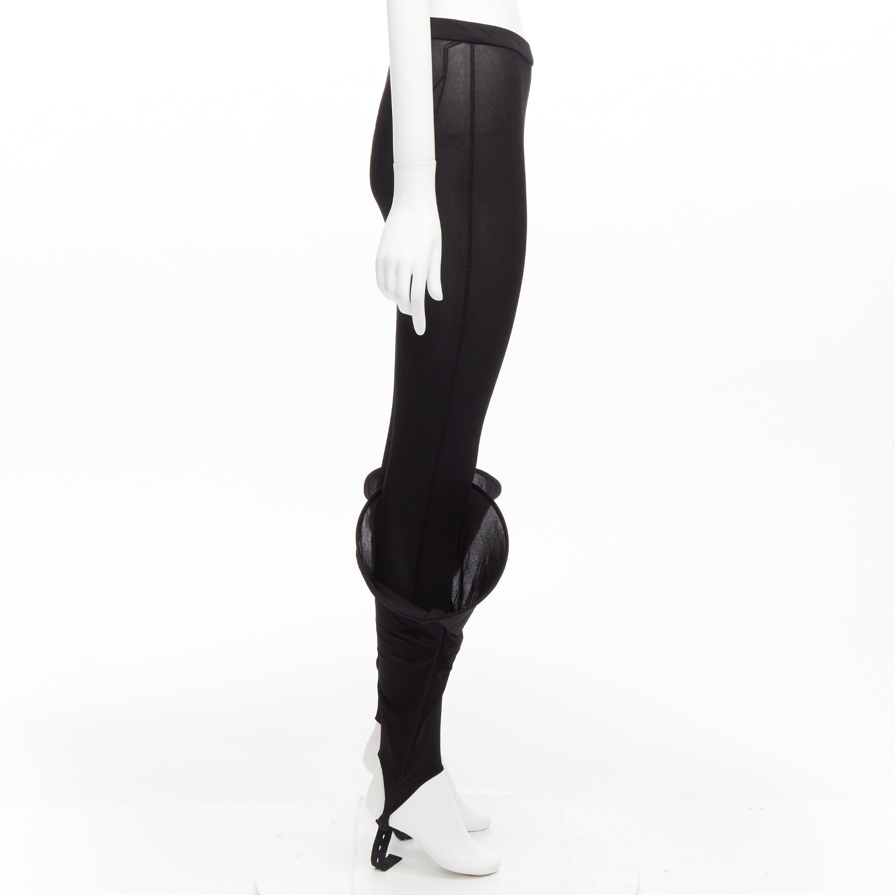 new LOEWE Runway Hoop black 3D cuff semi sheer stirred up legging pants FR36 S Neuf - En vente à Hong Kong, NT