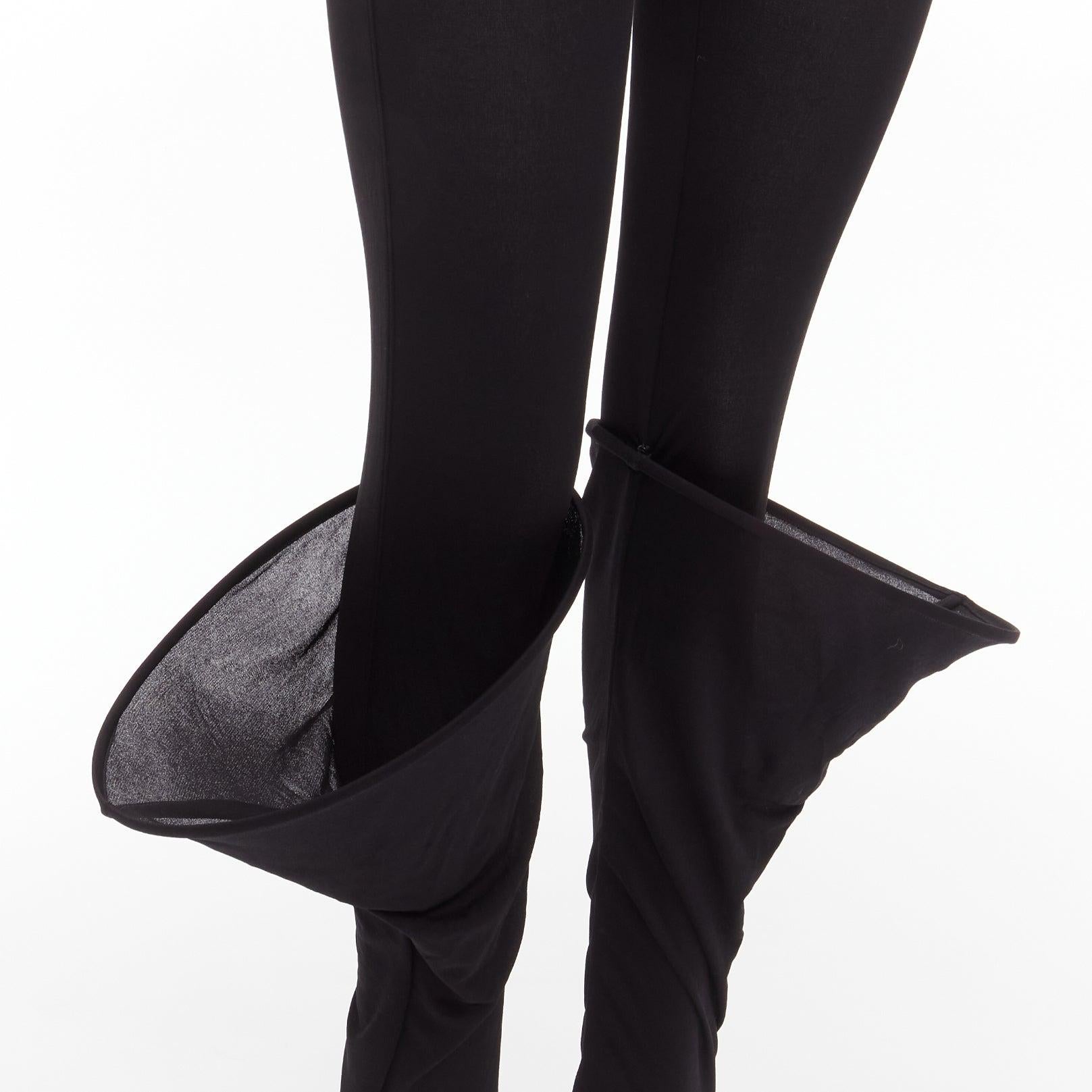 nuovo LOEWE Runway Hoop nero 3D polsino semi trasparente pantaloni legging FR36 S 2
