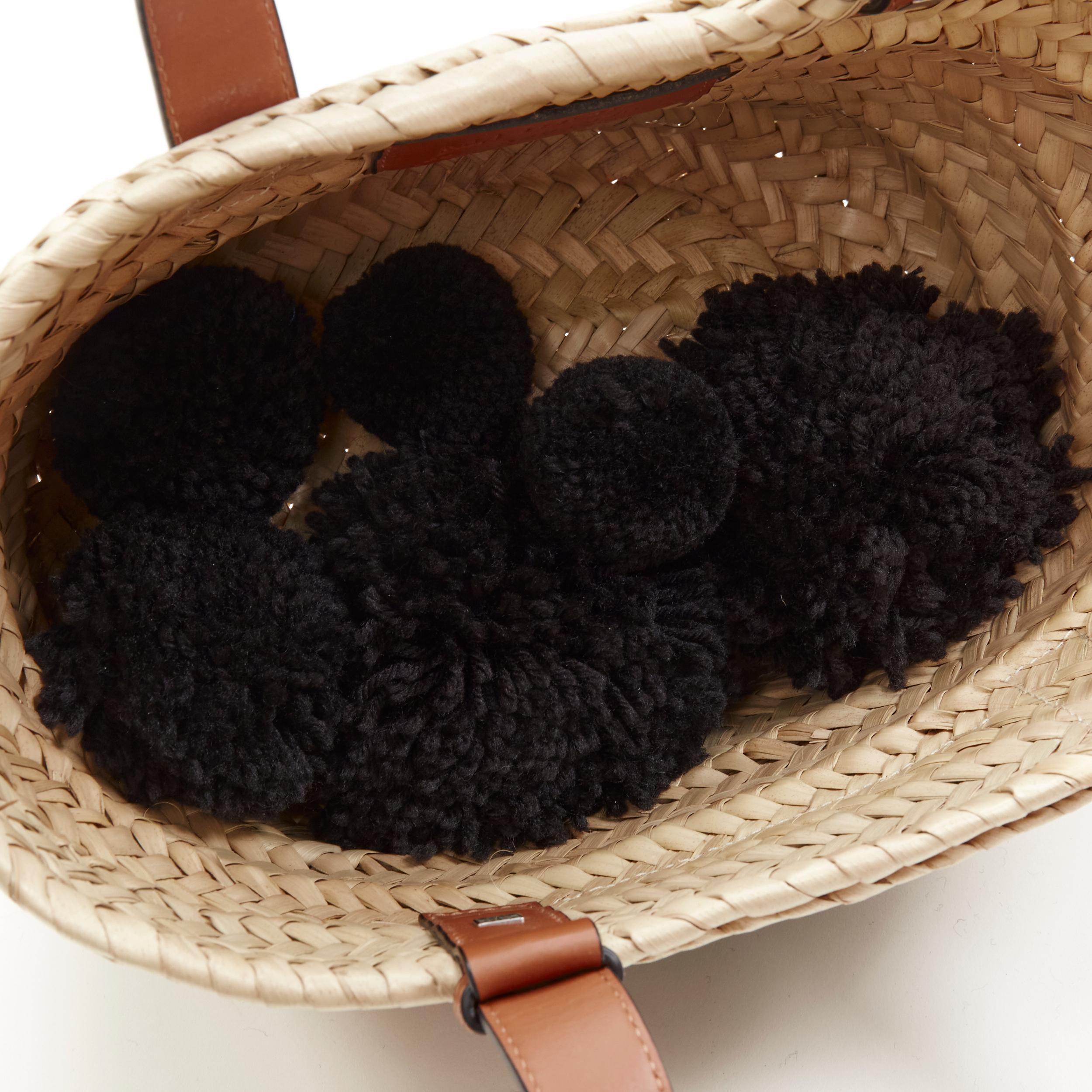 new LOEWE Studio Ghibli Totoro Dust Bunnies Anagram logo small raffia basket bag For Sale 5