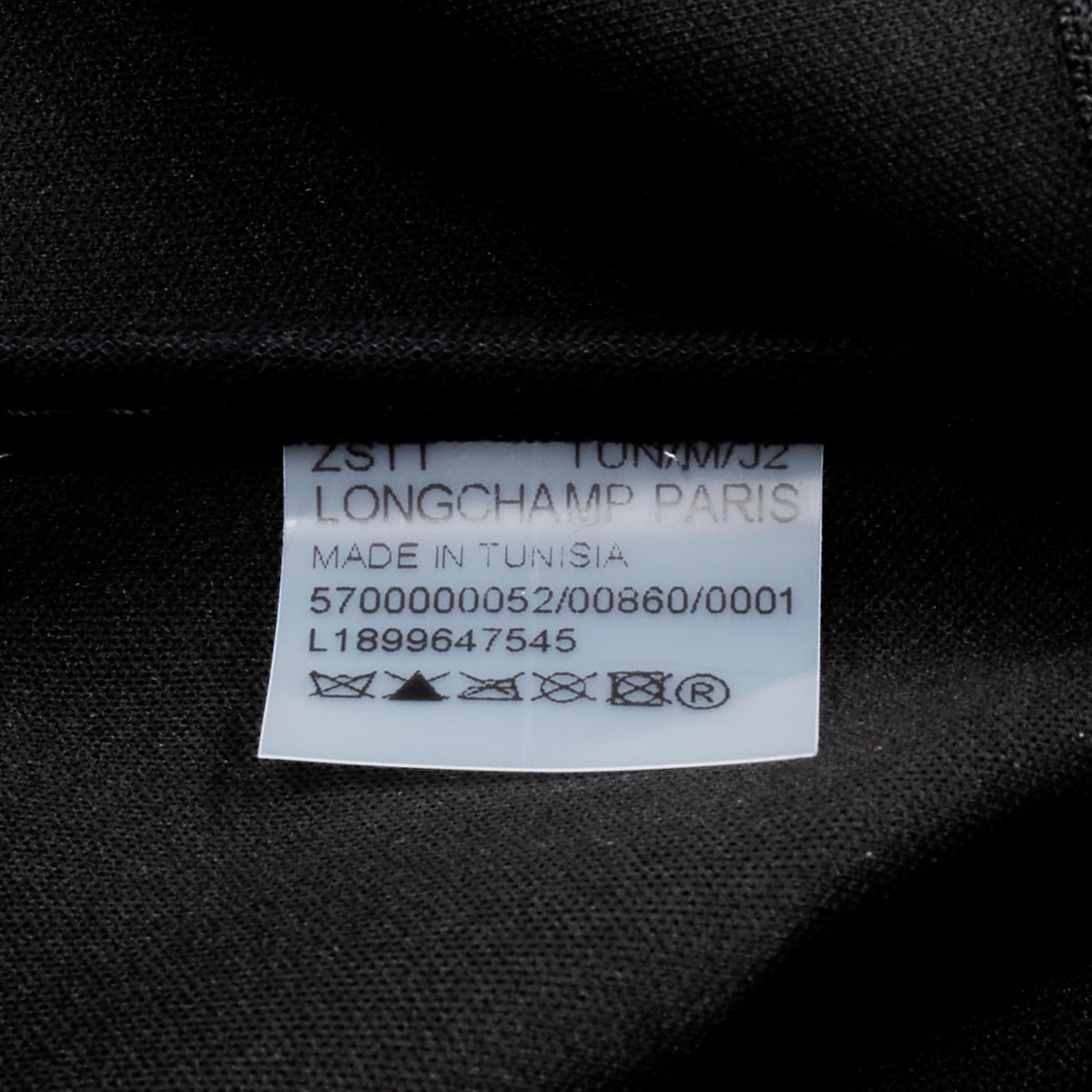 new LONGCHAMP La Pliage pink black geometric striped print nylon =-tote bag 2