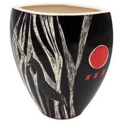 Vintage New Look porcelain vase midcentury modern, Poland, 1970s.