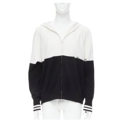 new LORO PIANA HIROSHI FUJIWARA 100% cashmere  hooded black white hoodie L