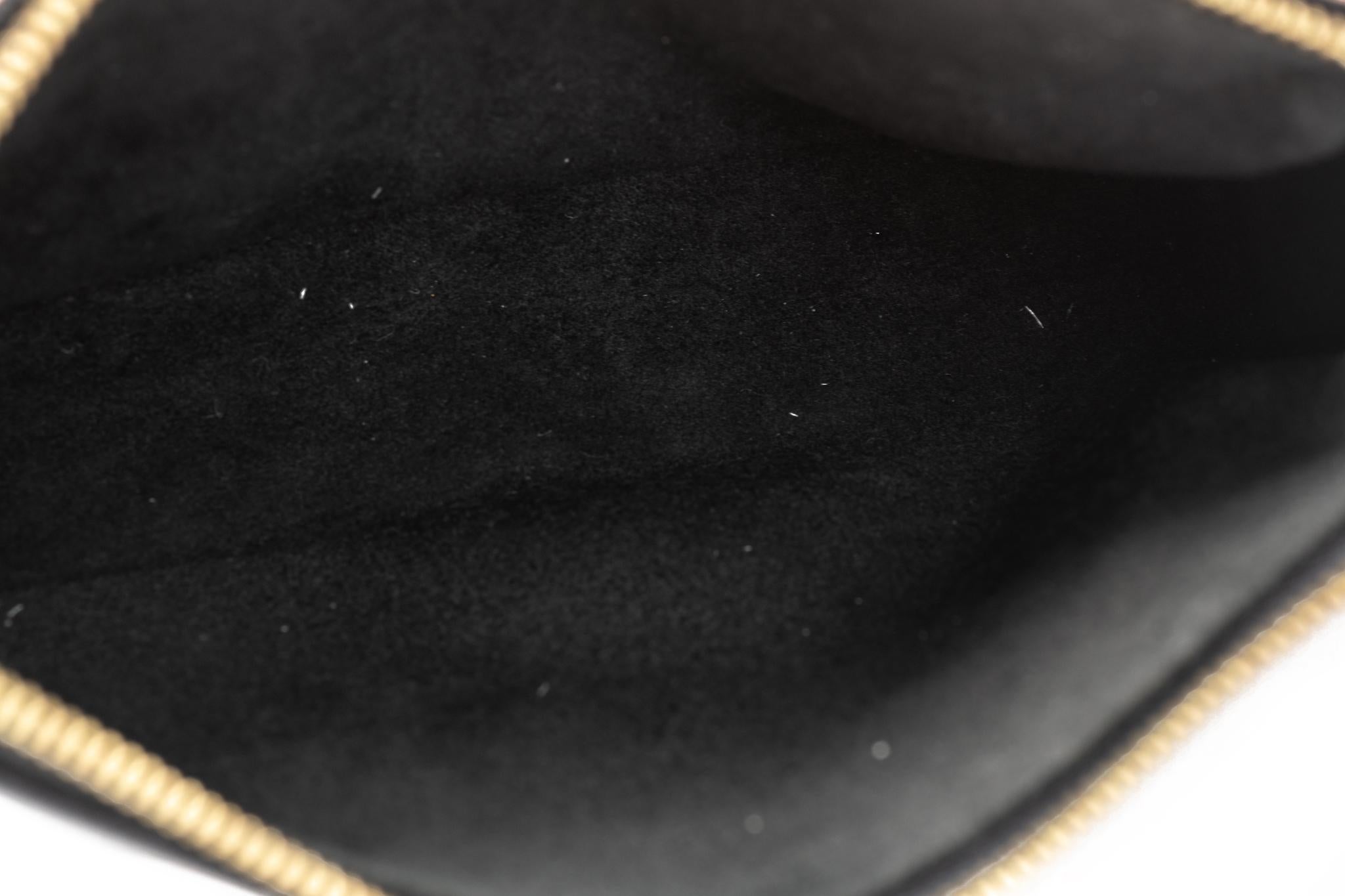 New Louis Vuiton Black Embossed Mini Pochette Bag 7