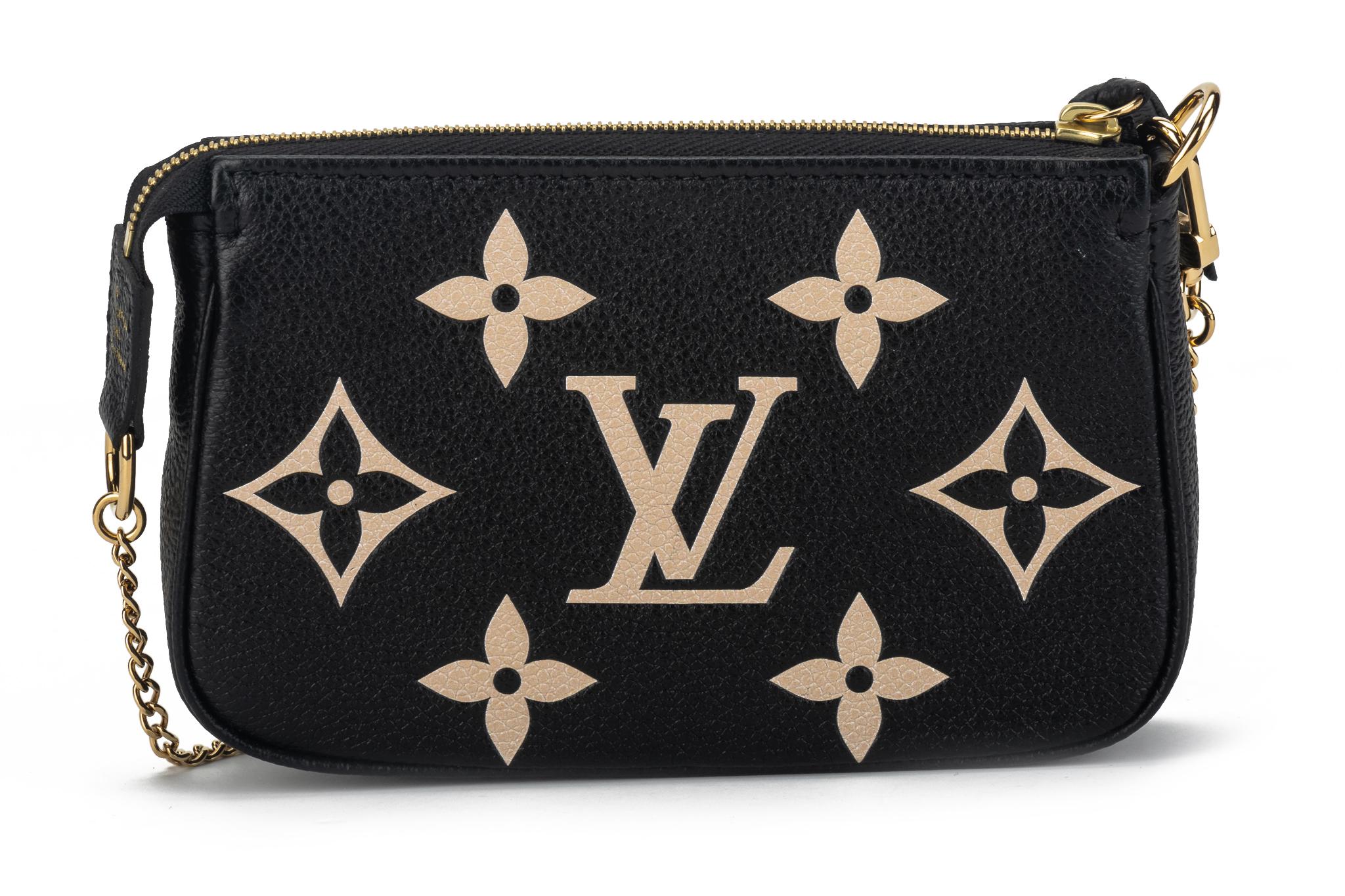 New Louis Vuiton Black Embossed Mini Pochette Bag 5