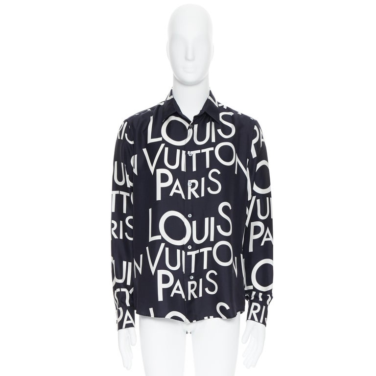 Louis Vuitton Black Logo Shirt - High-Quality Printed Brand