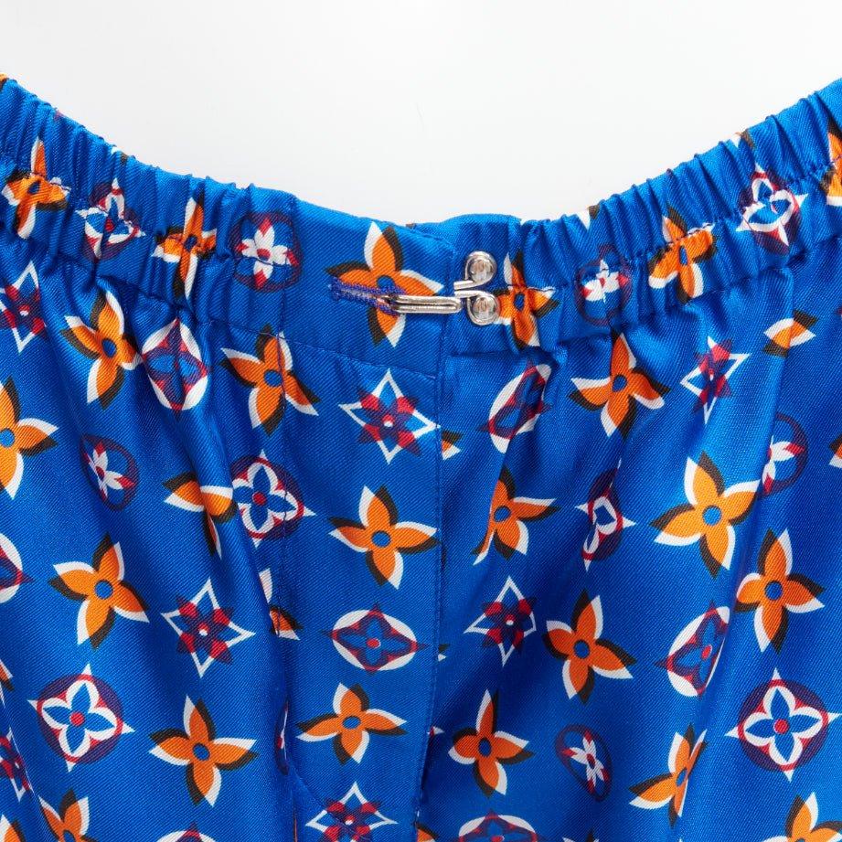 new LOUIS VUITTON 2019 electric blue orange flower monogram boxer shorts FR38 M 3