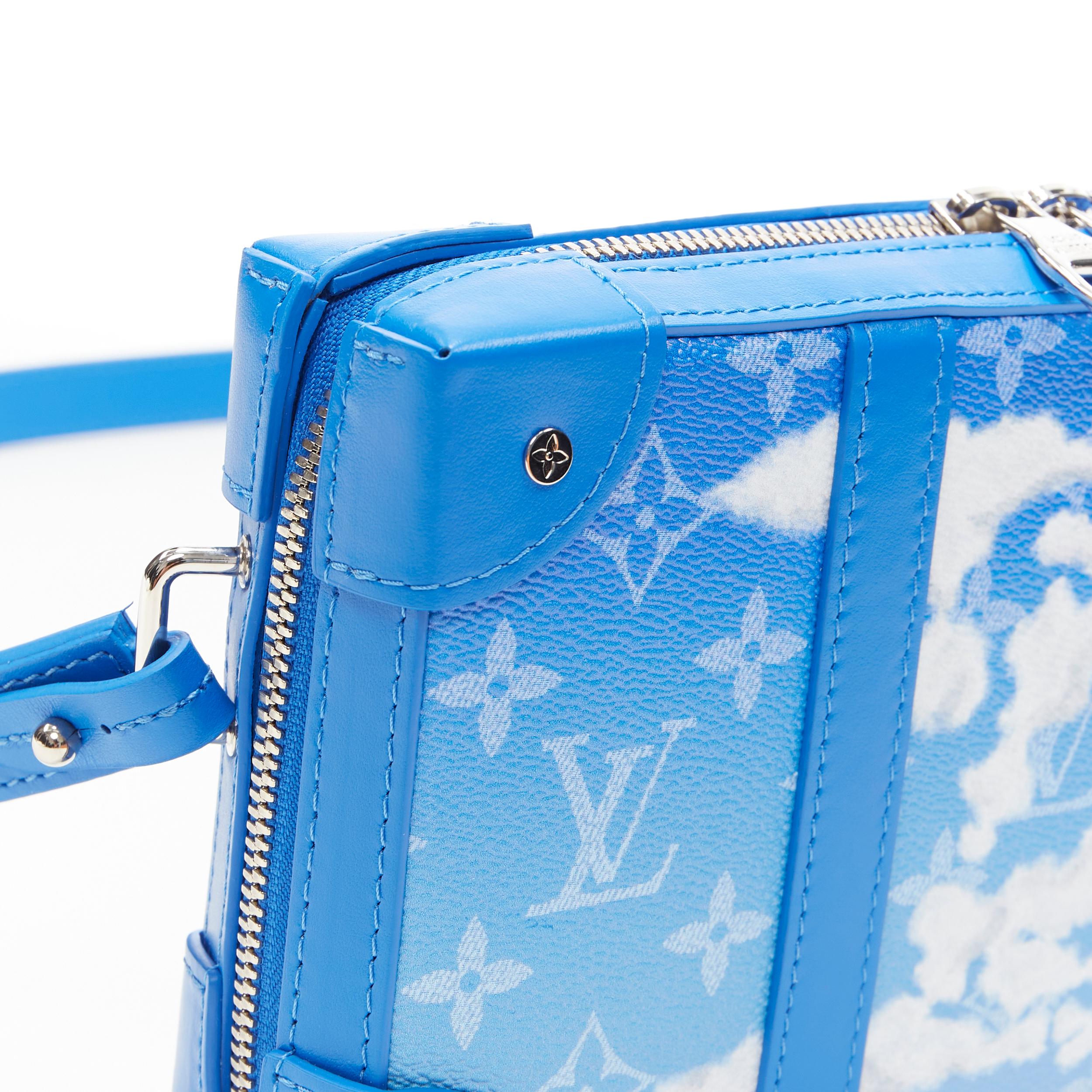 Men's new LOUIS VUITTON 2020 Soft Trunk blue cloud monogram wallet crossbody bag