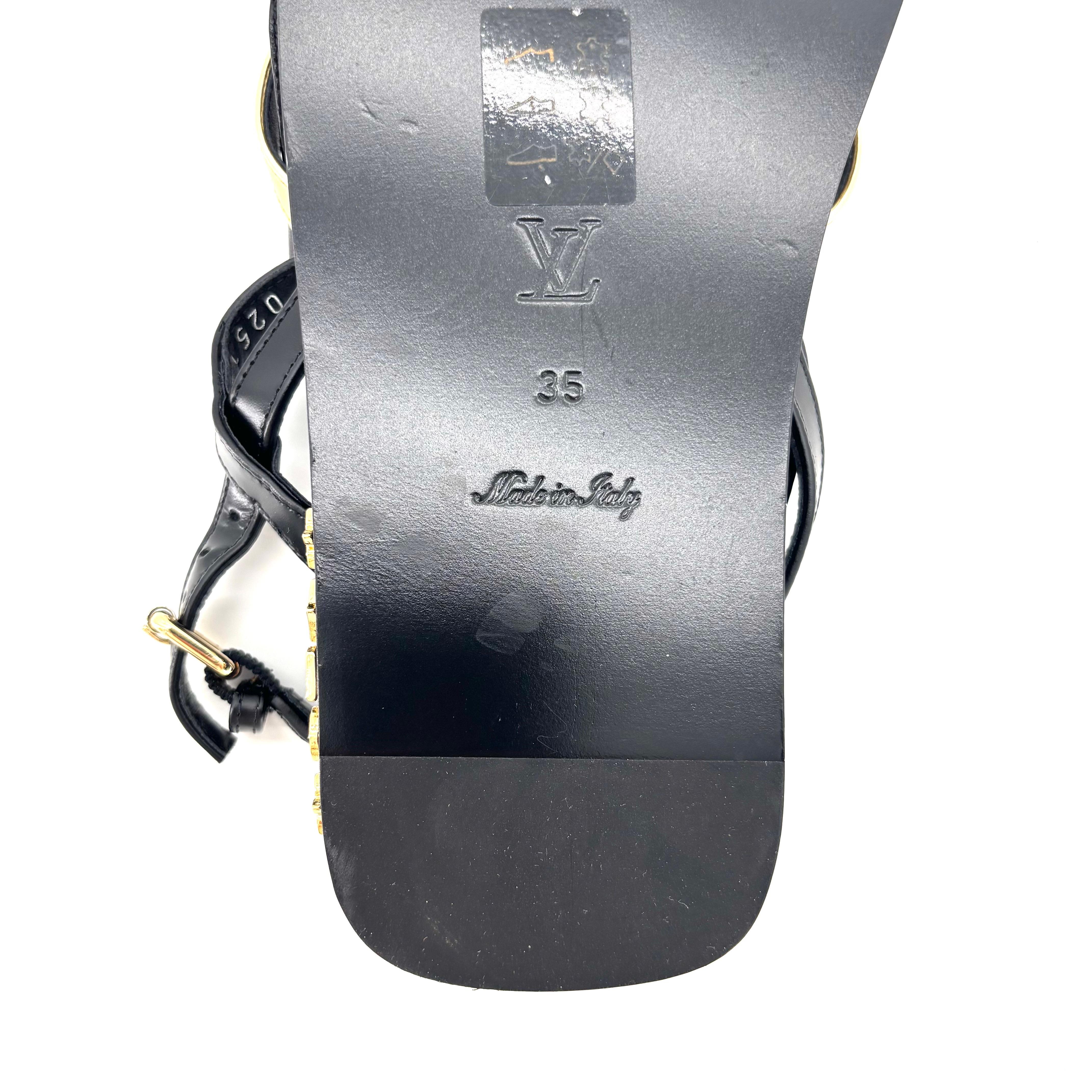 NEW Louis Vuitton 2021 Fornasetti Bow Gladiator Peplum Flats 35 Sandals For Sale 2