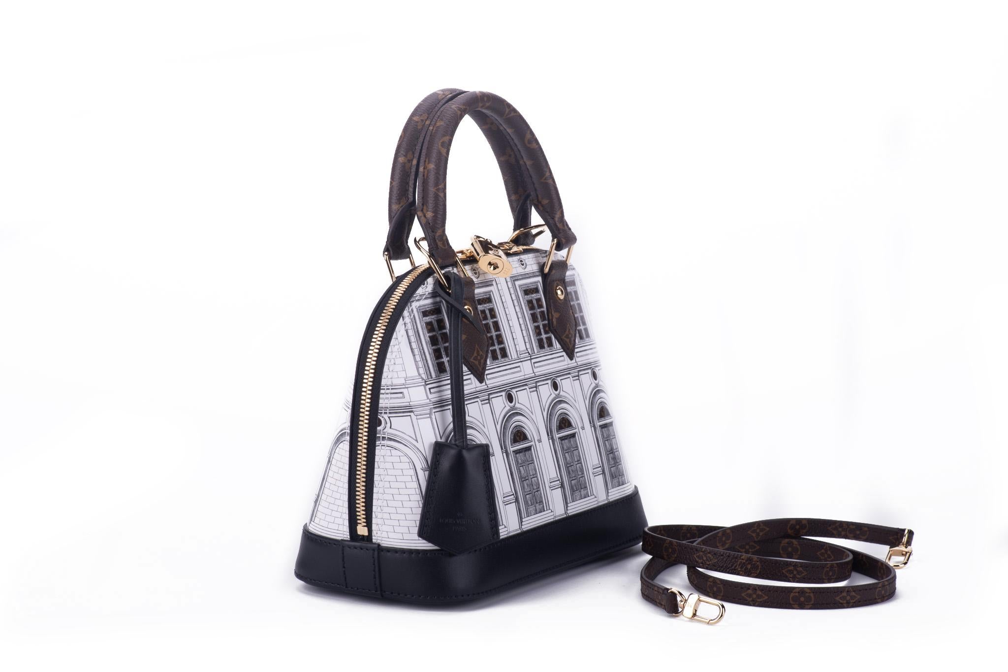 Louis Vuitton Alma Fornasetti Limited Edition Tasche von Louis Vuitton mit Schachtel (Schwarz)