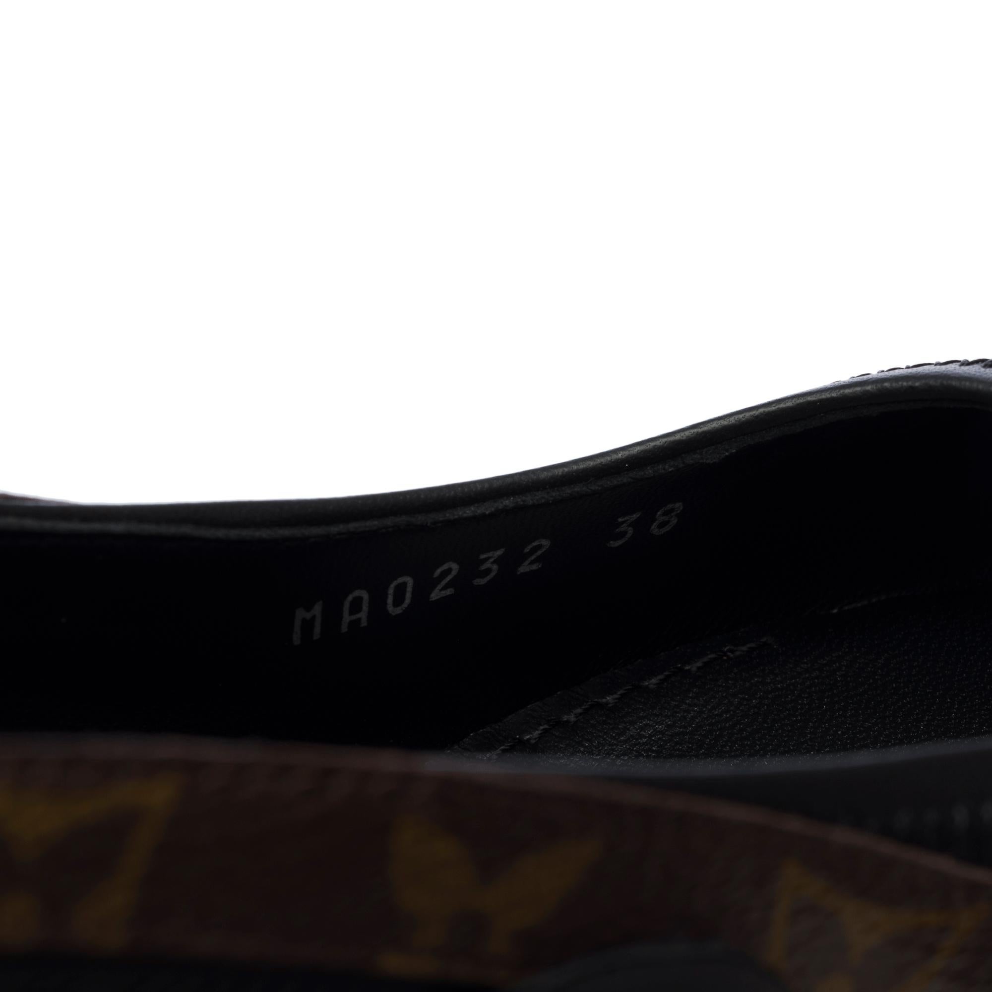 New Louis Vuitton Archlight pump heels in brown monogram canvas & black leather For Sale 3