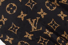 New Louis Vuitton Black Jungle Wool Silk Shawl
