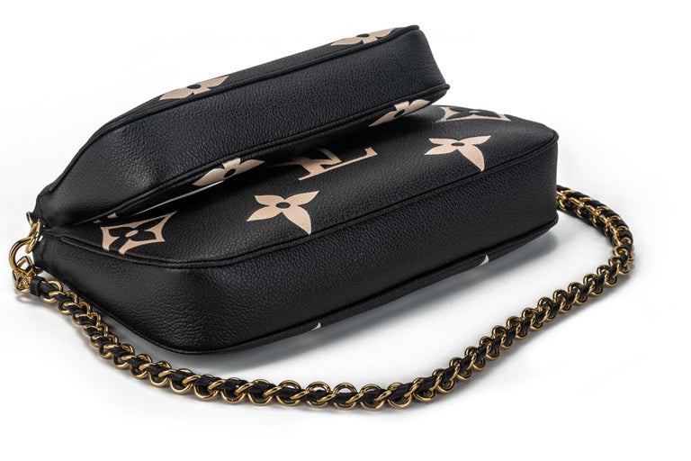 Louis+Vuitton+Multi+Pochette+Shoulder+Bag+Black+Leather for sale