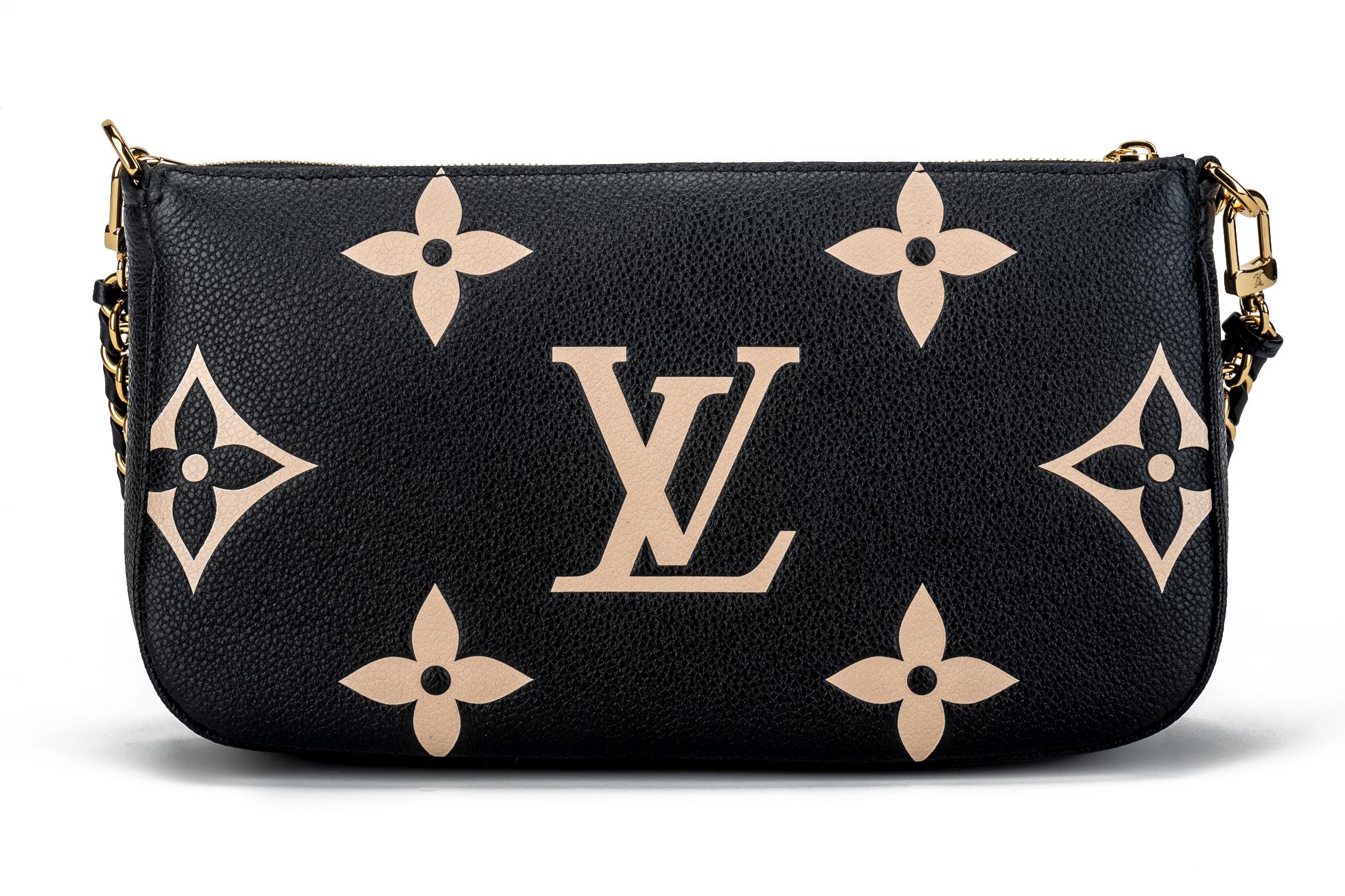New Louis Vuitton Black Leather Multi Pochette Bag For Sale 2