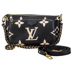 Neu Louis Vuitton Schwarz Leder Multi Pochette Tasche