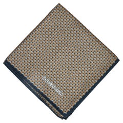 New Louis Vuitton Blue Rust Silk Pocket Square