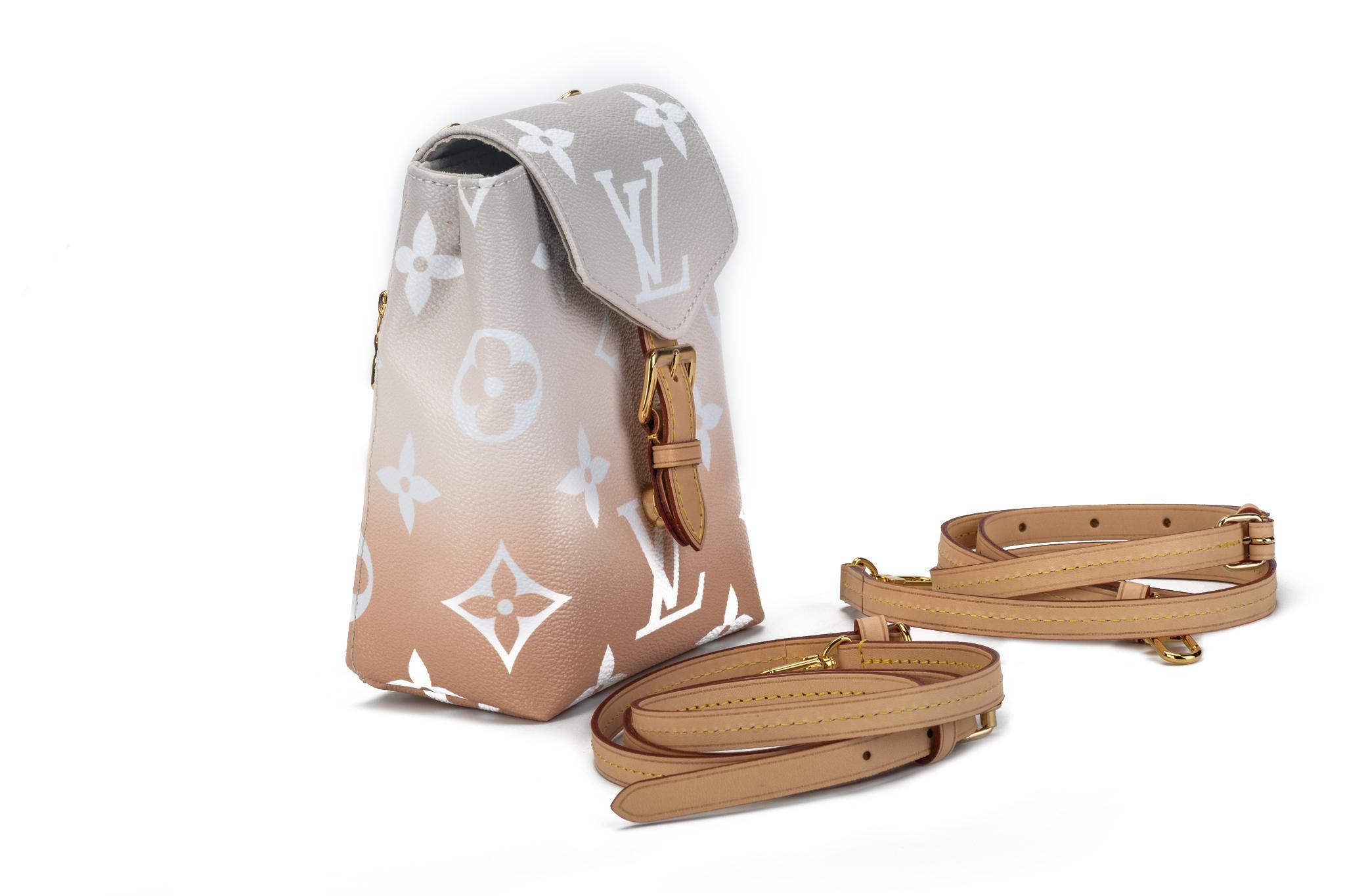 Beige New Louis Vuitton Blush Ombre Backpack Belt Bag For Sale