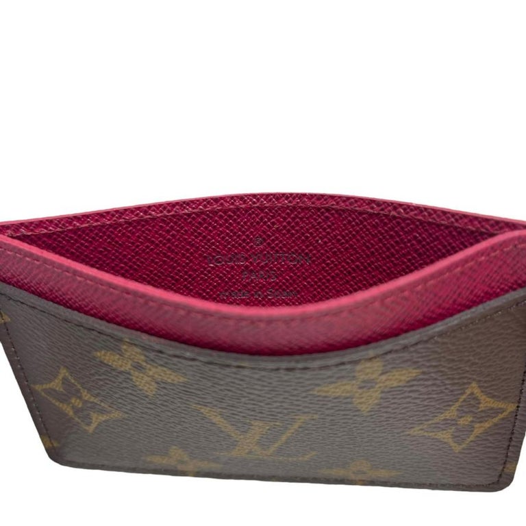 NEW Louis Vuitton Brown Fuchsia Pink Monogram Coated Canvas Cardholder Card  Hold For Sale at 1stDibs  louis vuitton card case wallet, louis vuitton  fuchsia card holder, louis vuitton pink and brown wallet