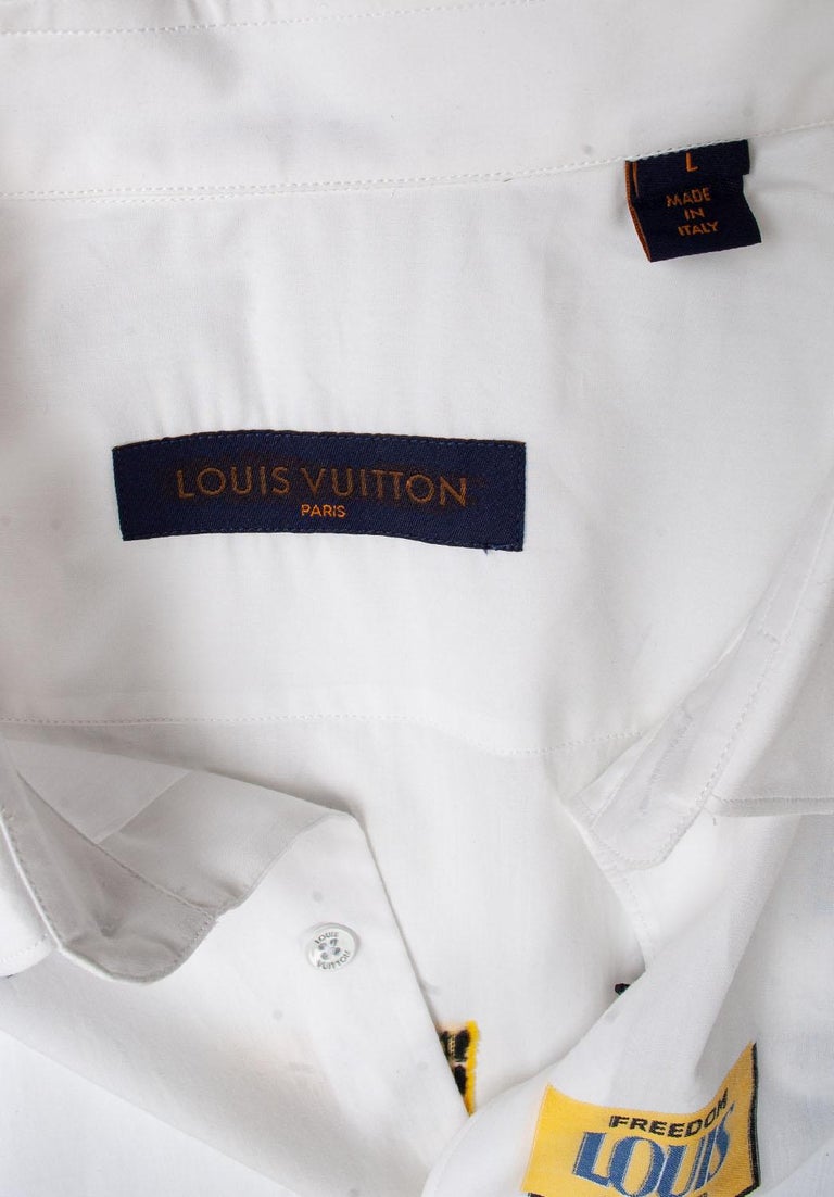 New Louis Vuitton Button-Up Men Shirt Size Large S081 For Sale at