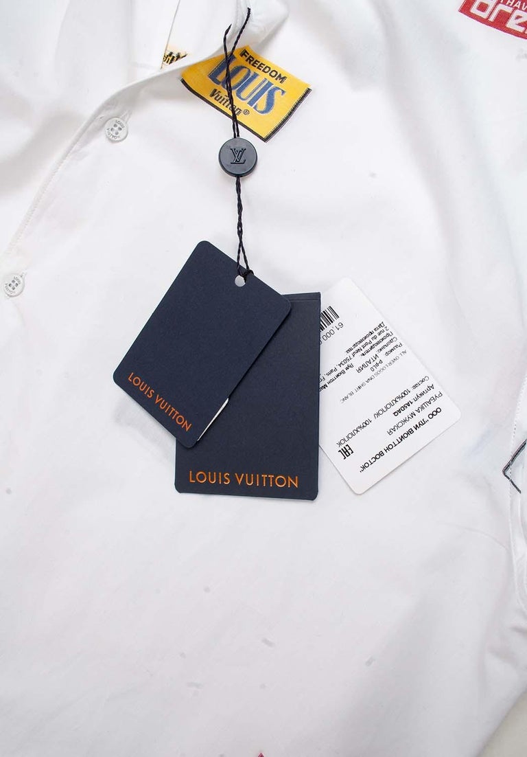 New Louis Vuitton ButtonUp Men Shirt Size Large S081 For Sale at 1stDibs