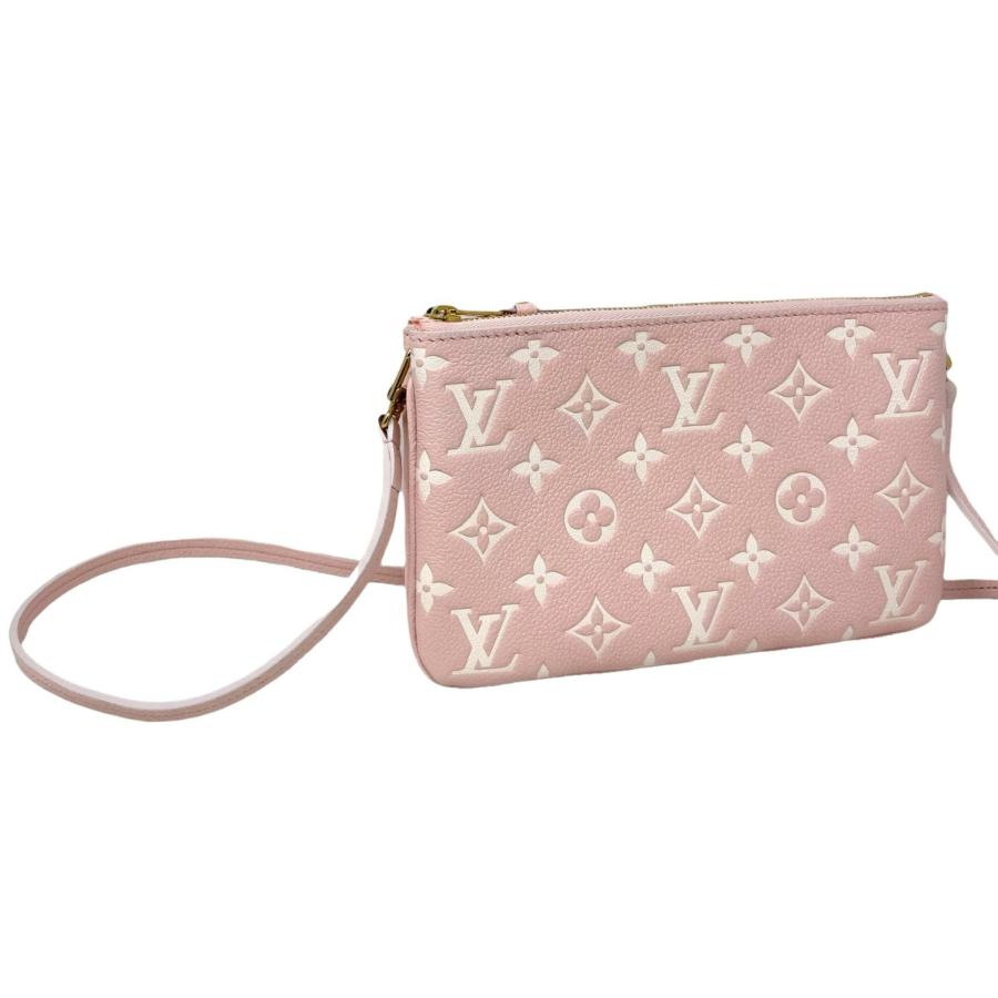 NEU Louis Vuitton Empreinte Umhängetasche mit doppeltem Reißverschluss und Monogramm in Candy Pink im Angebot 5