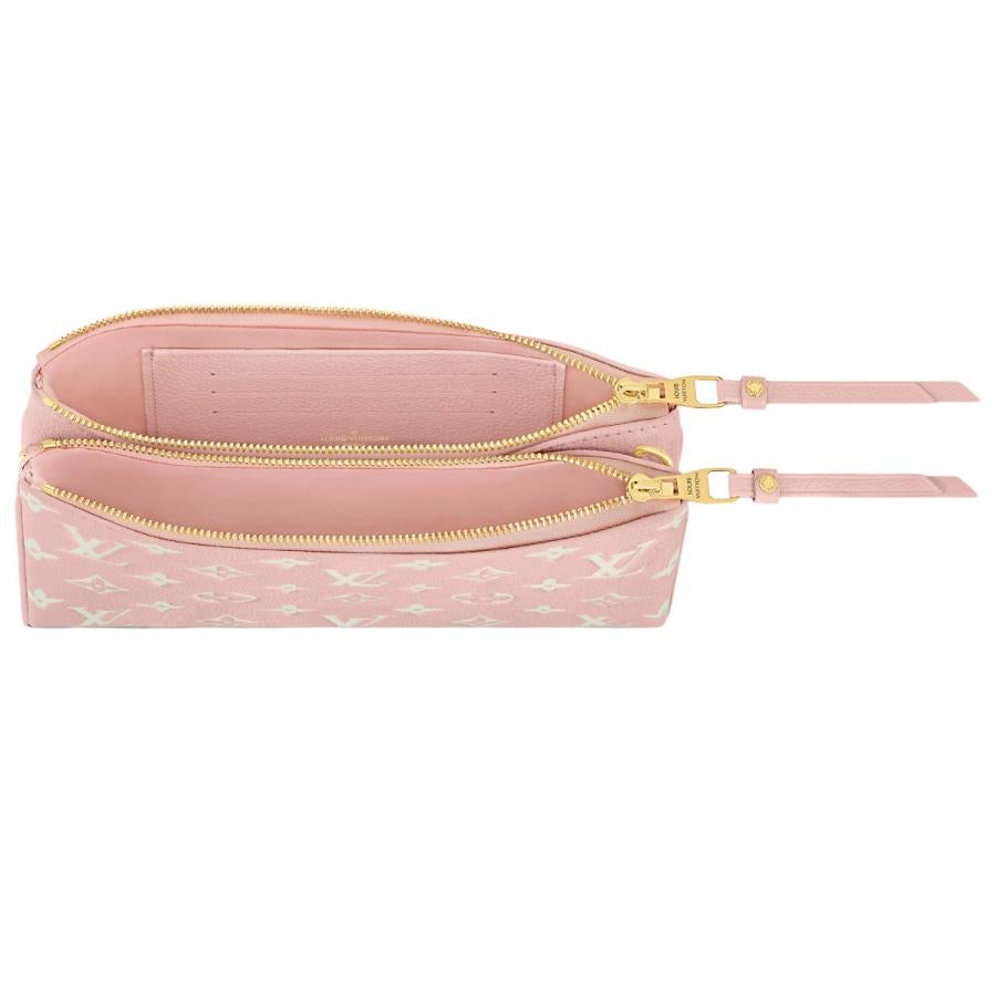 NEU Louis Vuitton Empreinte Umhängetasche mit doppeltem Reißverschluss und Monogramm in Candy Pink im Angebot 9