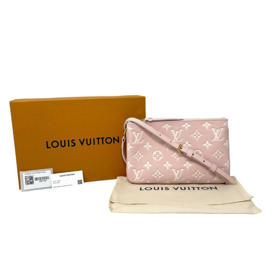 NEU Louis Vuitton Empreinte Umhängetasche mit doppeltem Reißverschluss und Monogramm in Candy Pink im Angebot 11