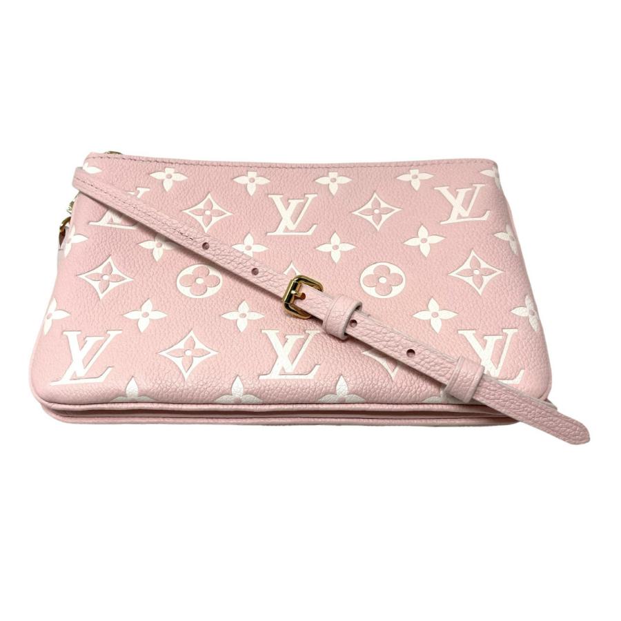 NEU Louis Vuitton Empreinte Umhängetasche mit doppeltem Reißverschluss und Monogramm in Candy Pink im Angebot 1